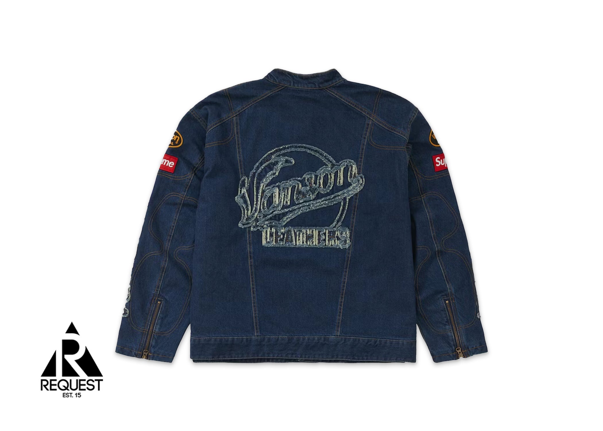 Supreme Vanson Leathers Cordura Denim Jacket “Blue”