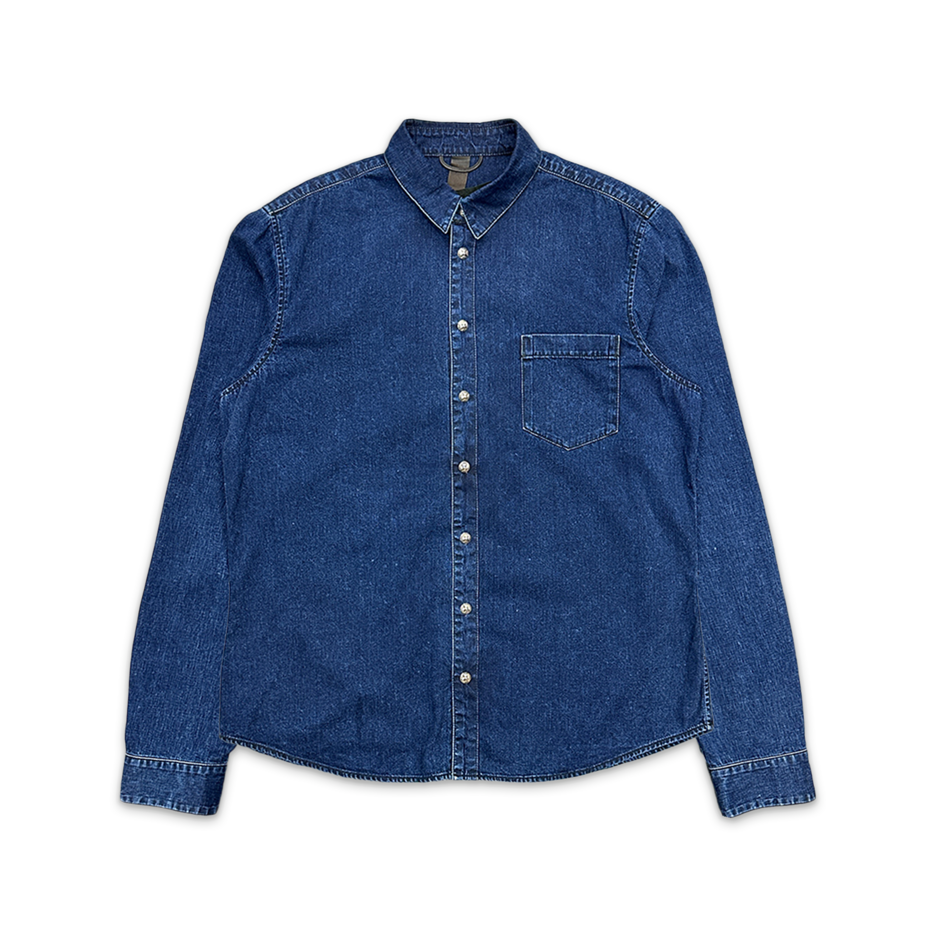 Denim Shirt w/ Black Crosses "Indigo"