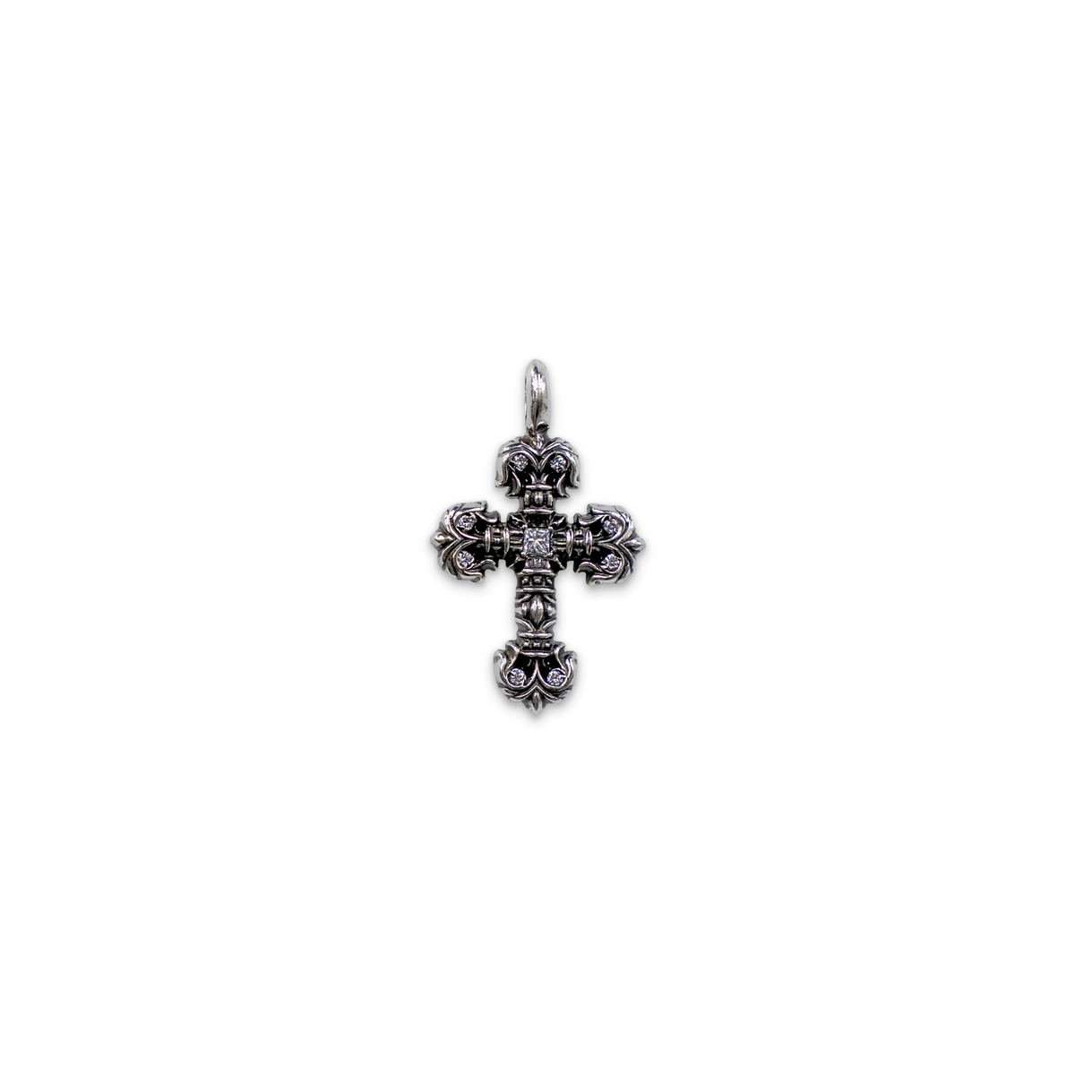 新品未使用 クロムハーツ FILIGREE CROSS TINY ダイヤ付き Tiny Filigree Cross Pendant w/ Diamonds