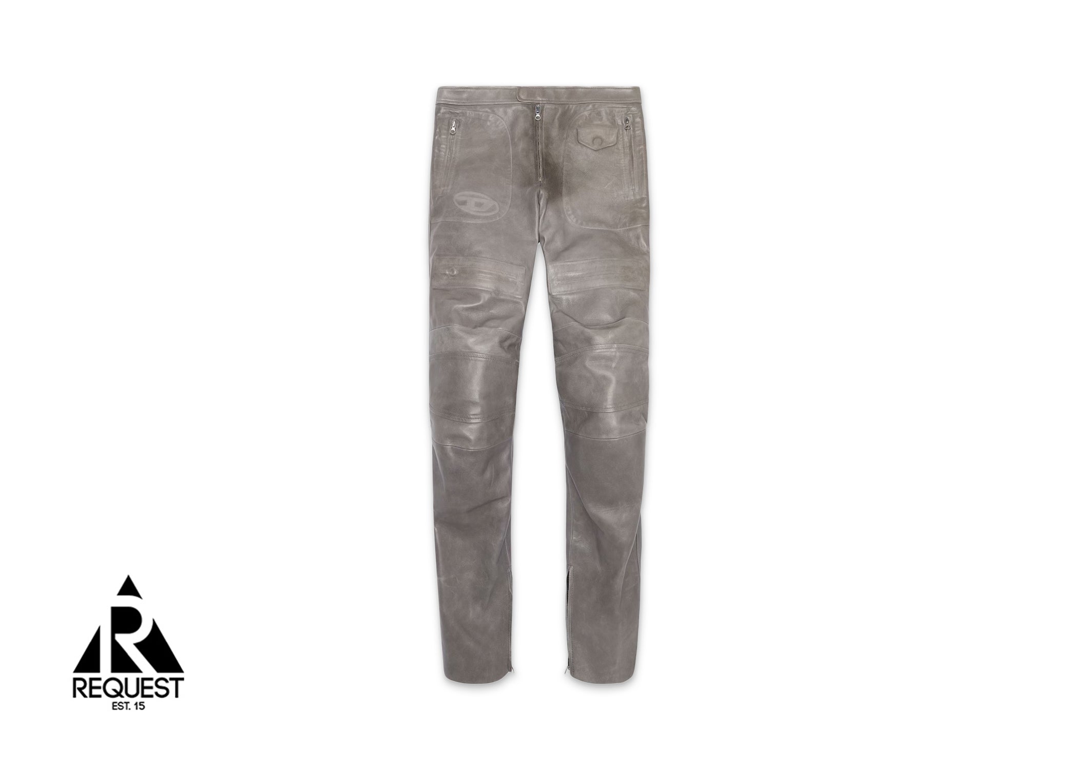 Diesel P-Joshy Leather Pants "Grey"