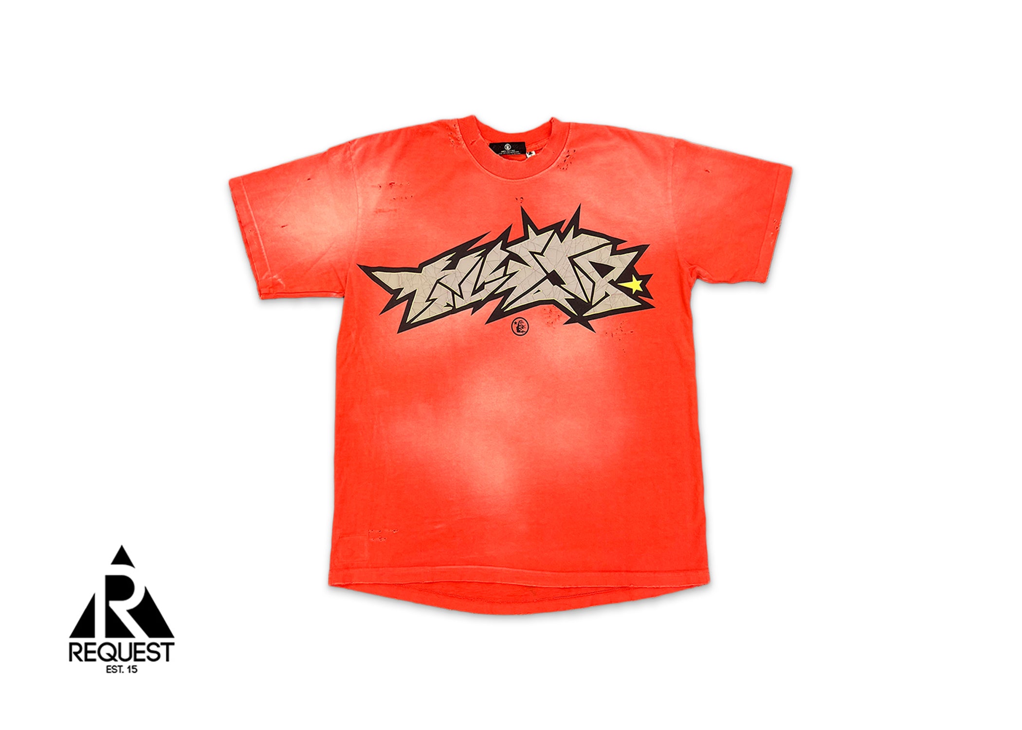 Cracked Logo Distressed Tee "Red"