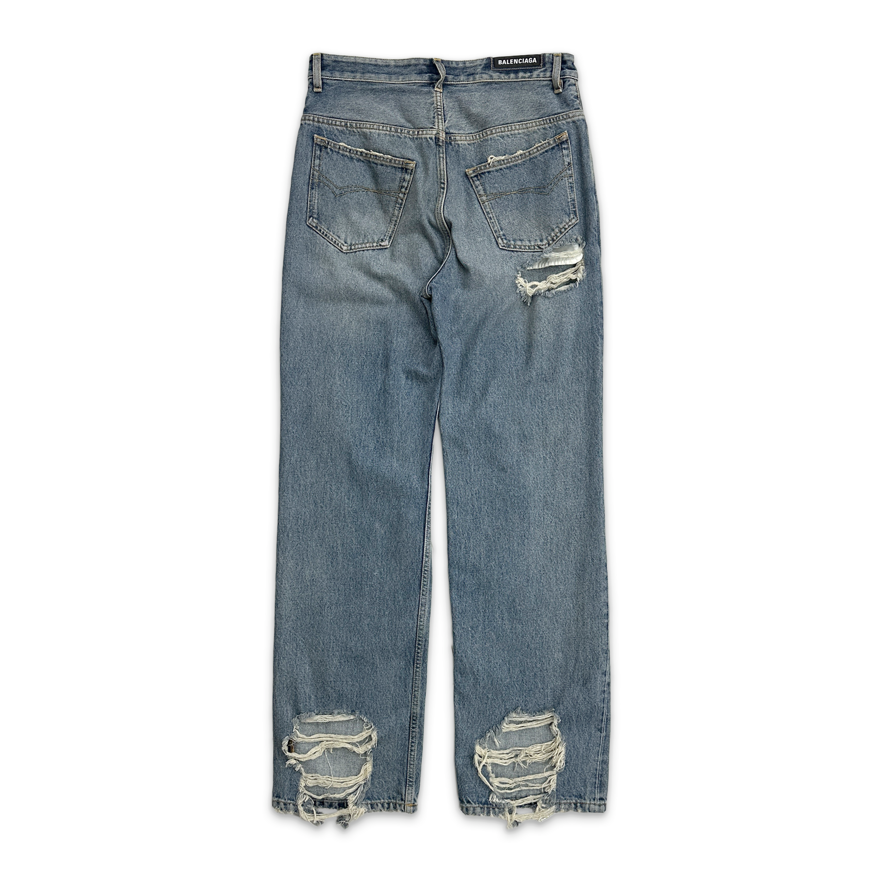 Balenciaga, Distressed Straight-Leg Jeans "Light Wash"