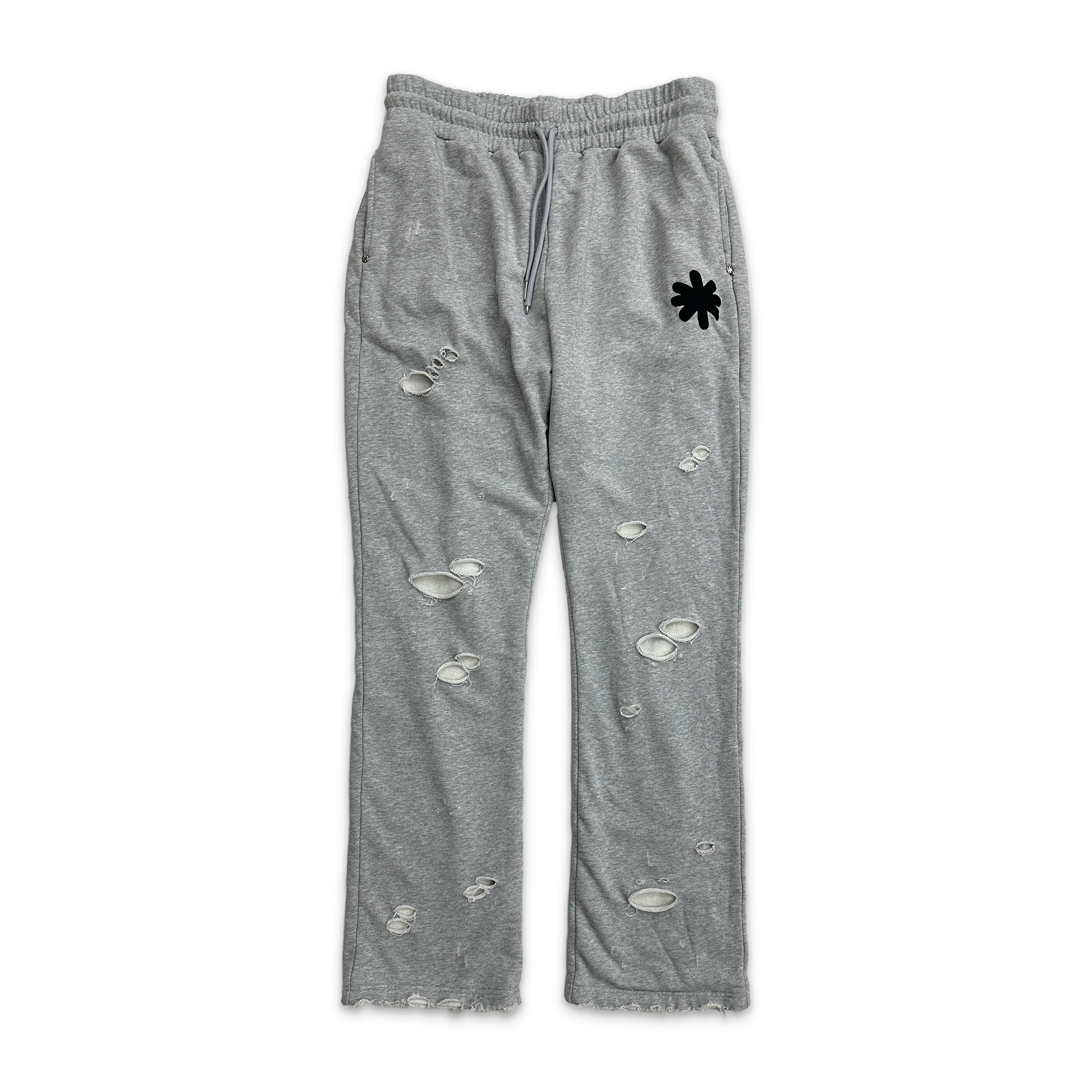LOSTSHDWS, Distressed Classic Logo Sweatpants "Grey"