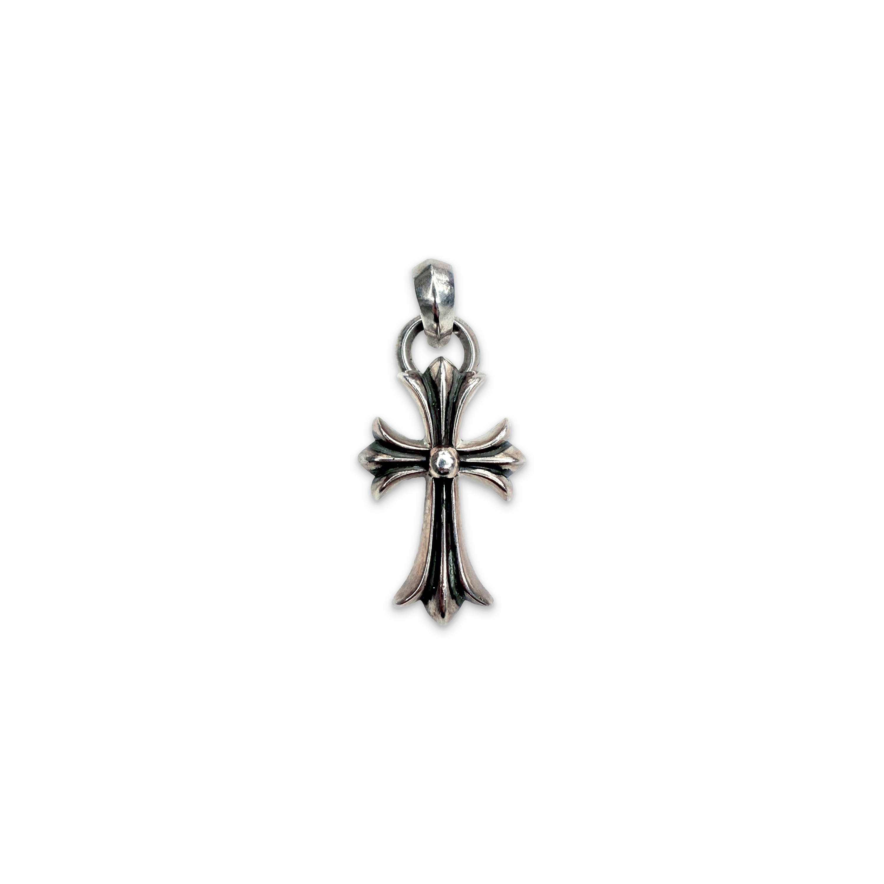 Double Bail Silver Cross Pendant