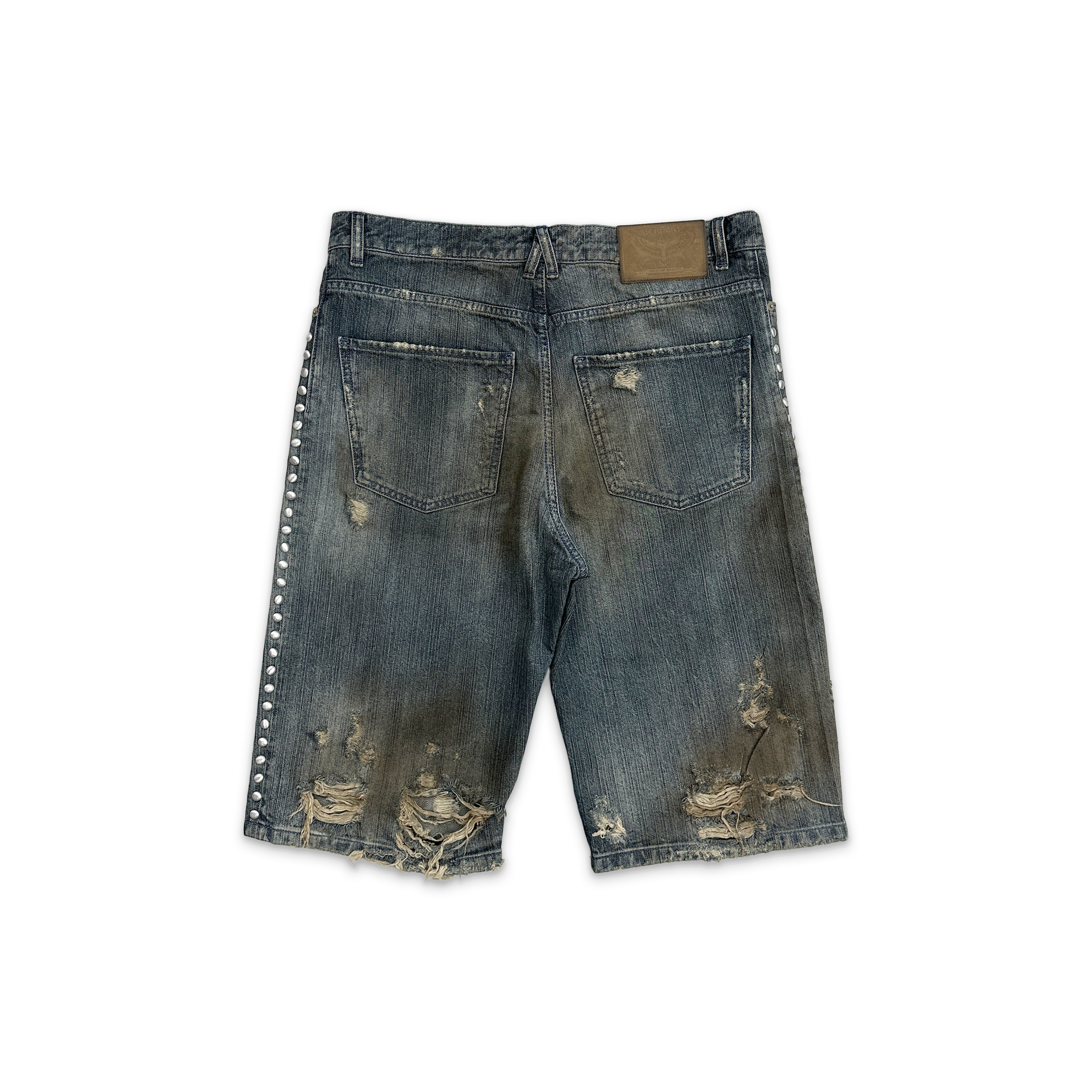 Alchemist, Denim Shorts Dome Studs "Dirty Indigo"