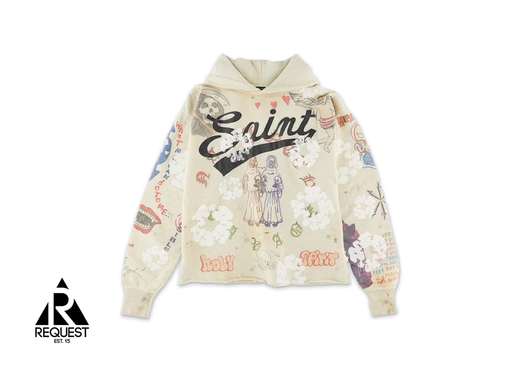 Saint Michael x Denim Tears Graffiti Hoodie “Vintage White”