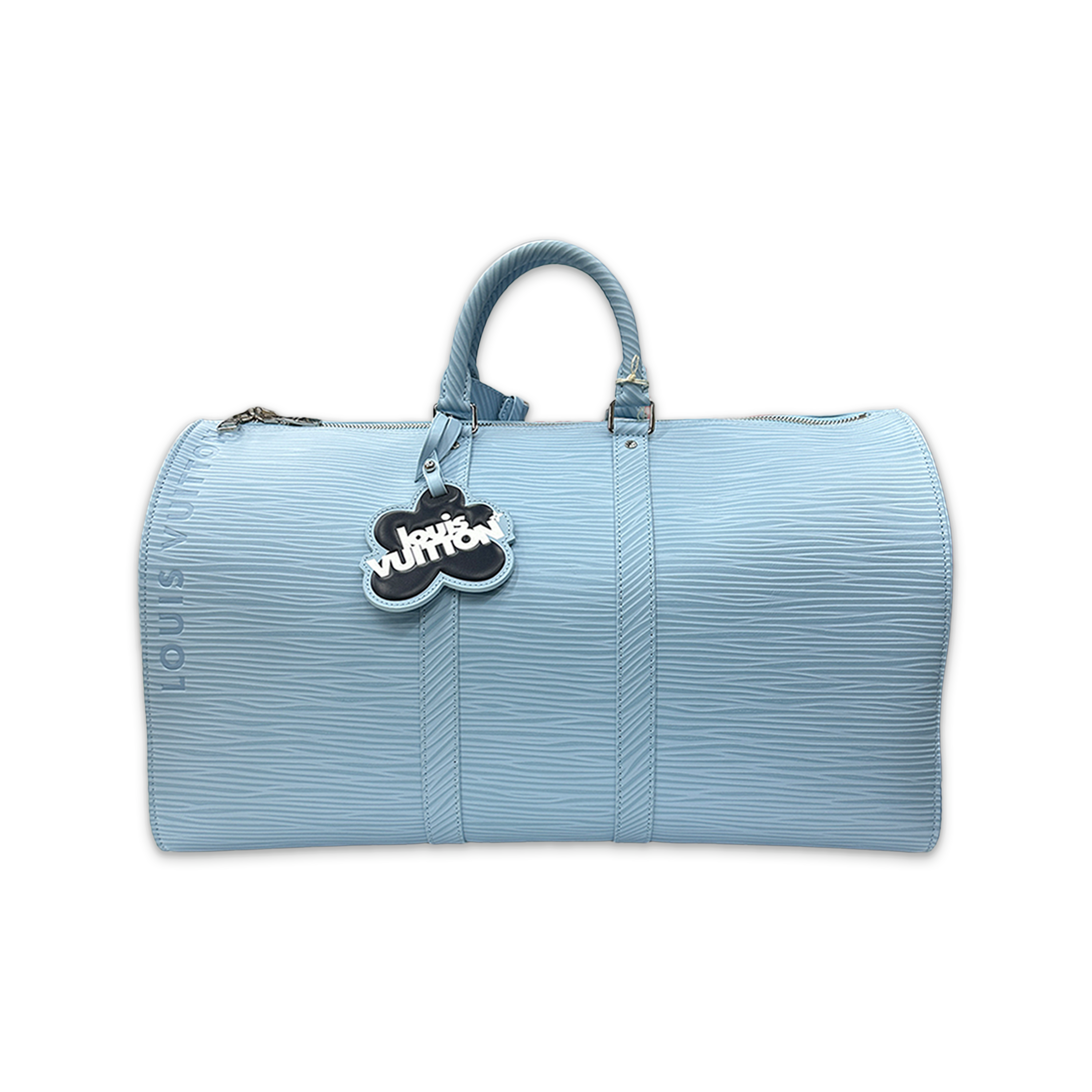 Louis Vuitton, Keepall Bandoulière Tyler The Creator Epi Leather 50 A05 w/ Charm "Sky Blue"