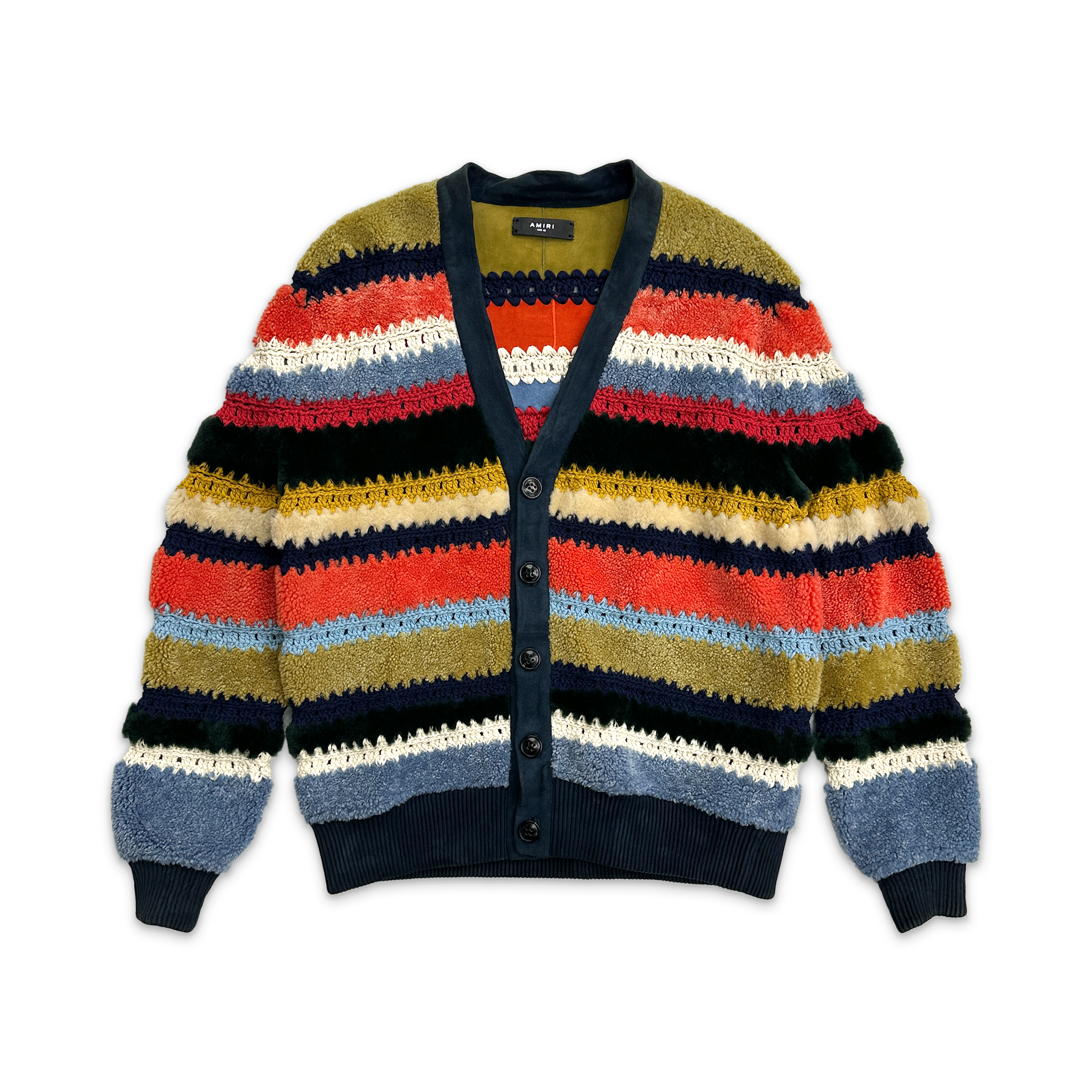 Crochet Striped Cardigan "Multi"