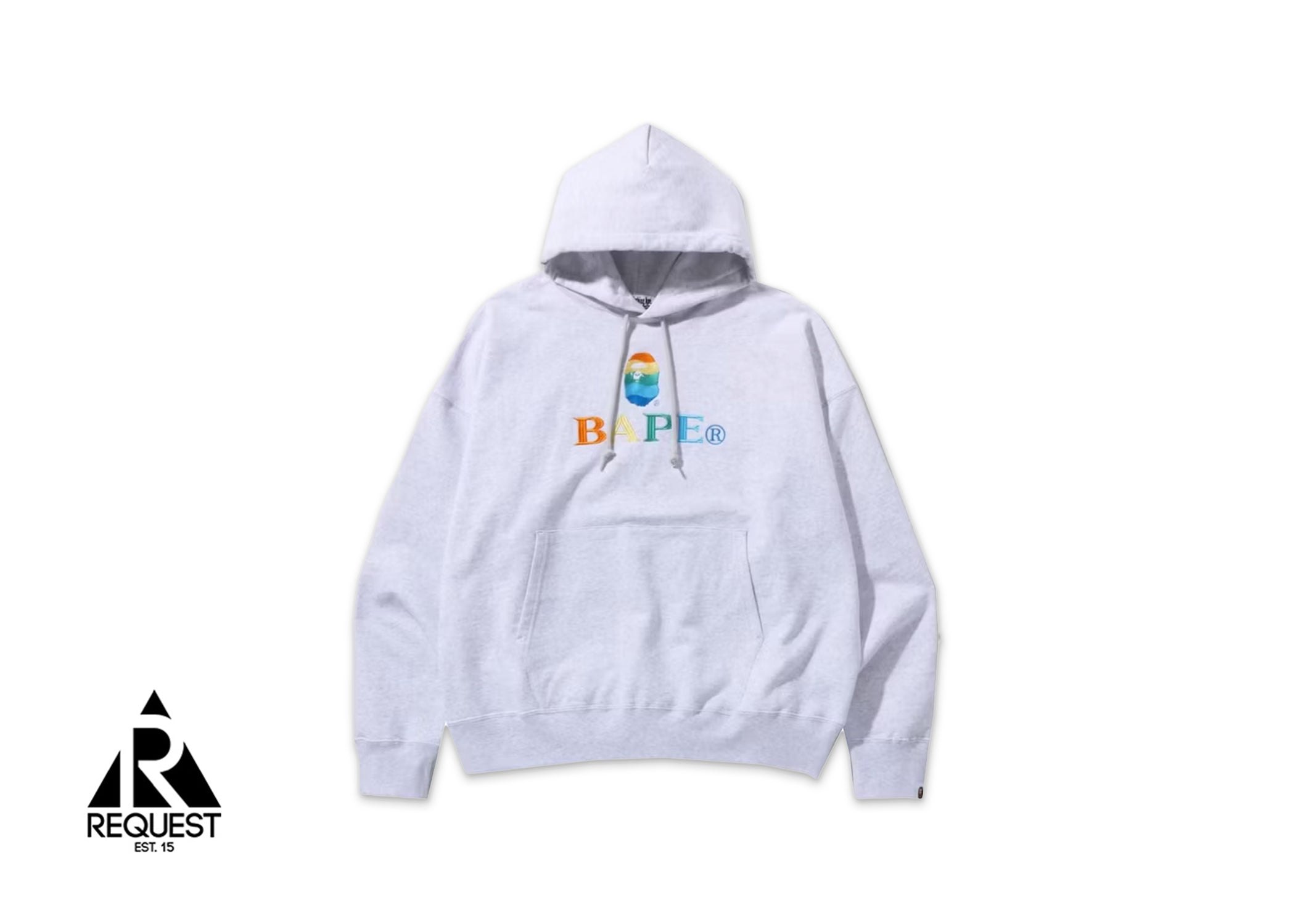 A Bathing Ape BAPE Embroidery Loose Fit Pullover Hoodie "Grey"