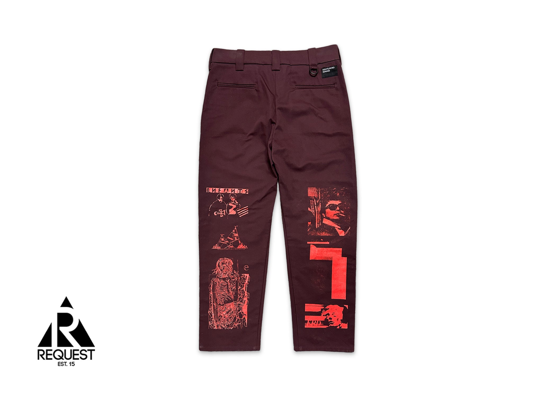 Enfants Riches Déprimes SS22 Collage Trousers "Burgundy"