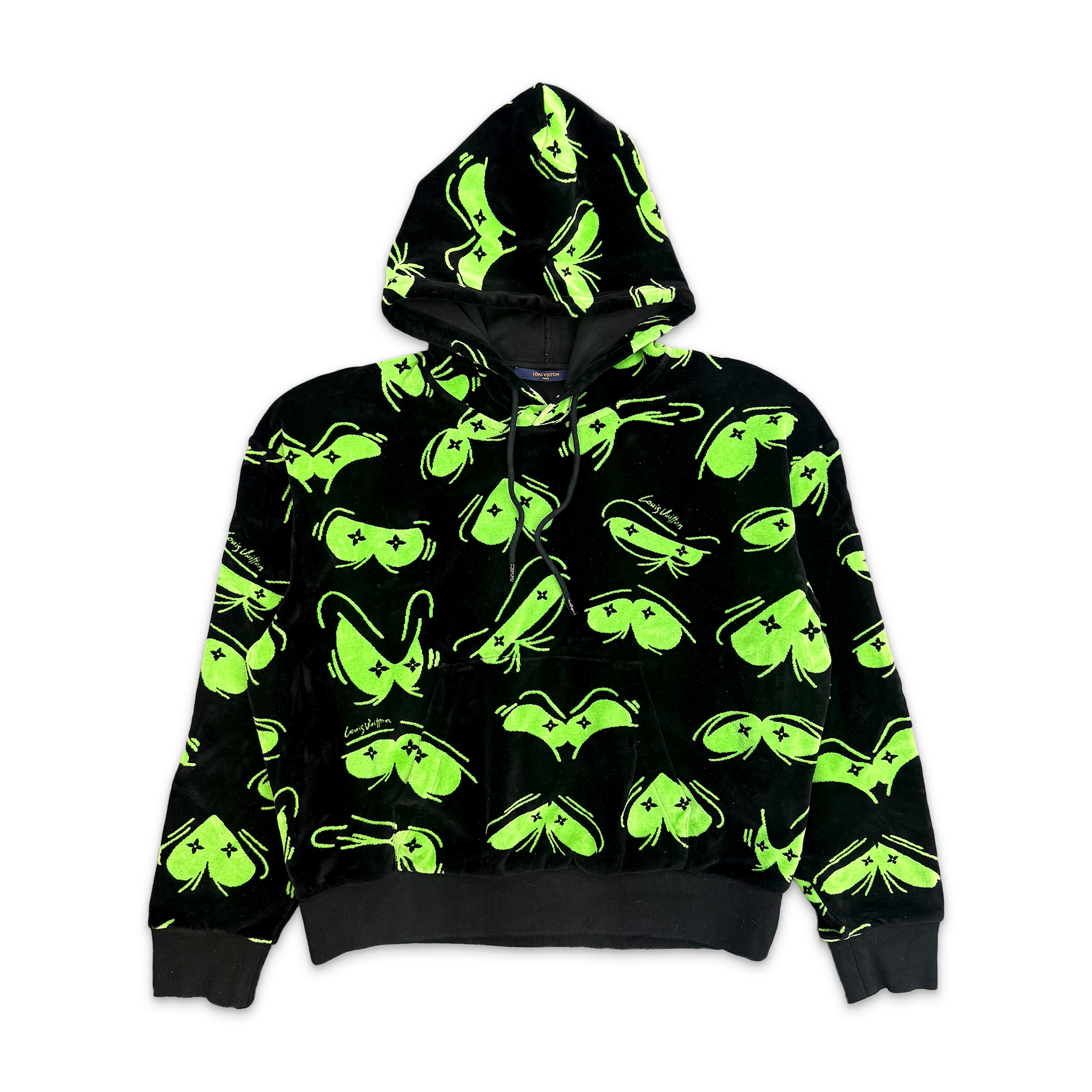 LV Eyes Velvet Hoodie "Black Green"