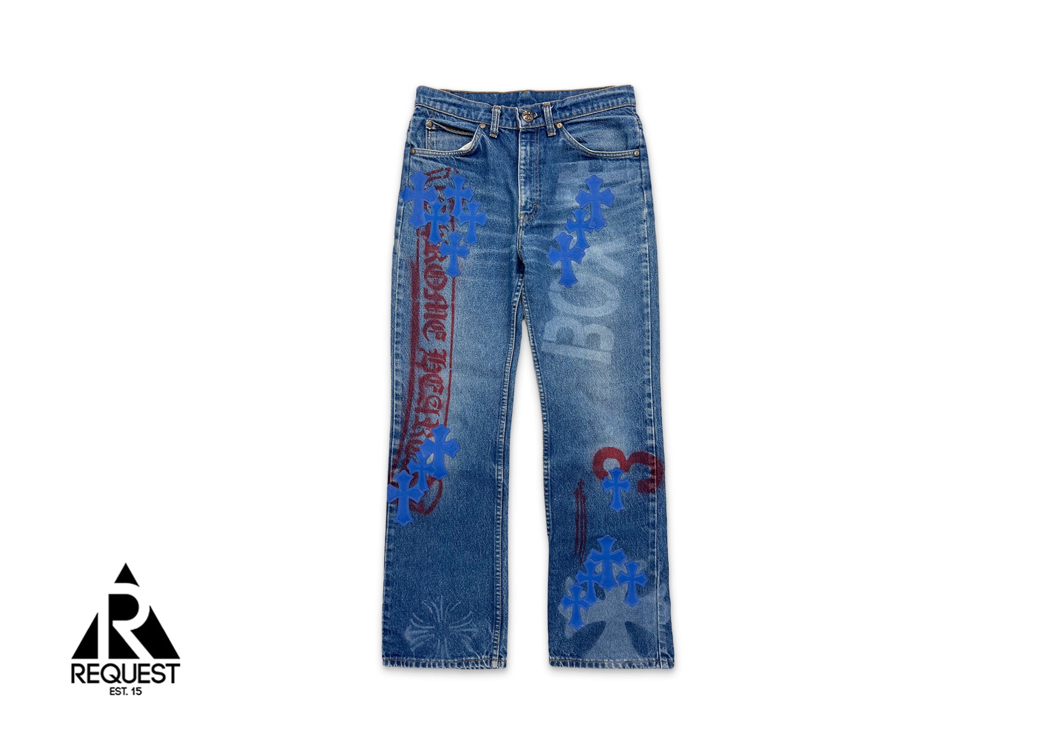 Levi's Medium Blue Stencil Denim "Blue Crosses"