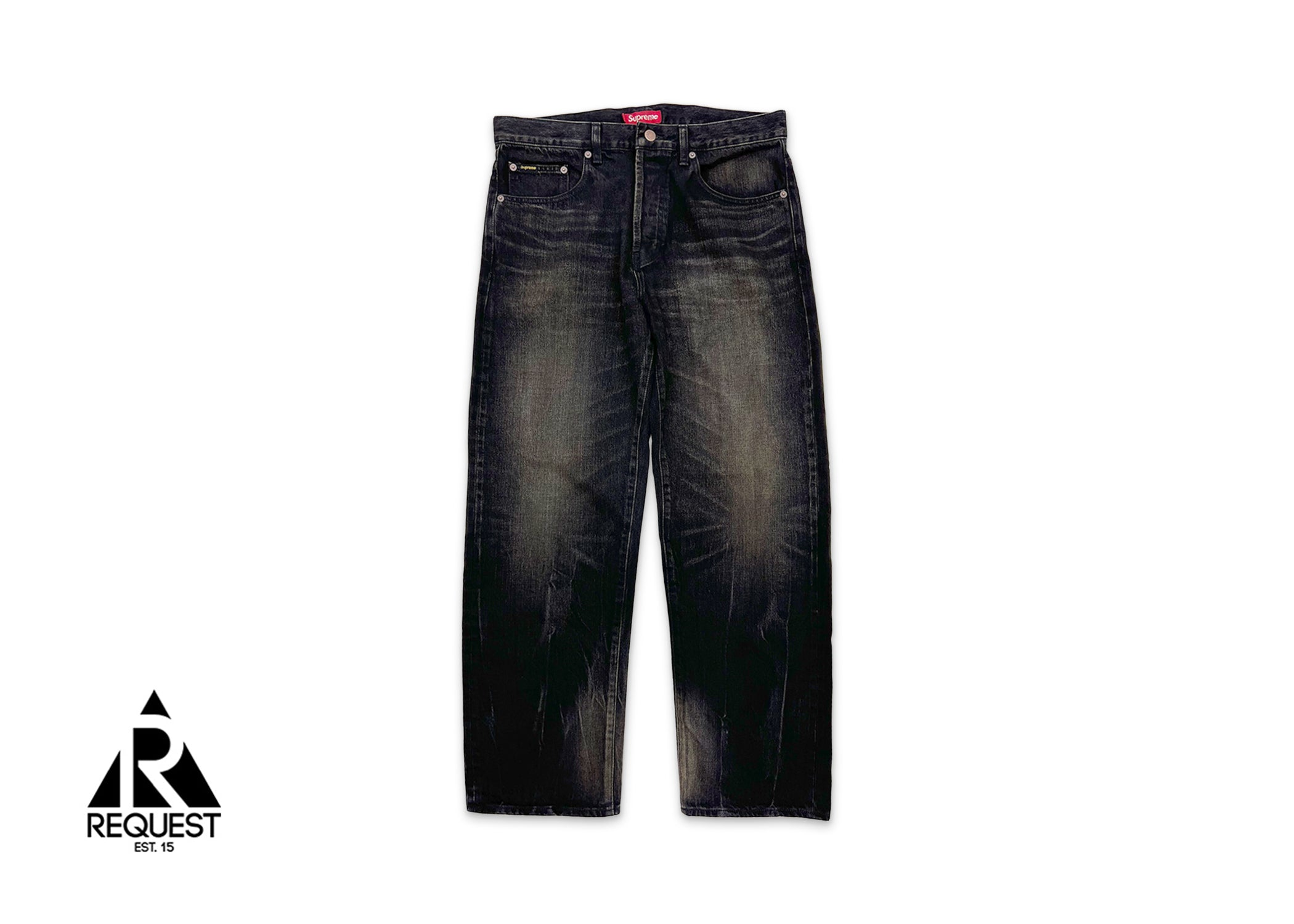 Distressed Selvedge Loose Fit Jean "Washed Black"