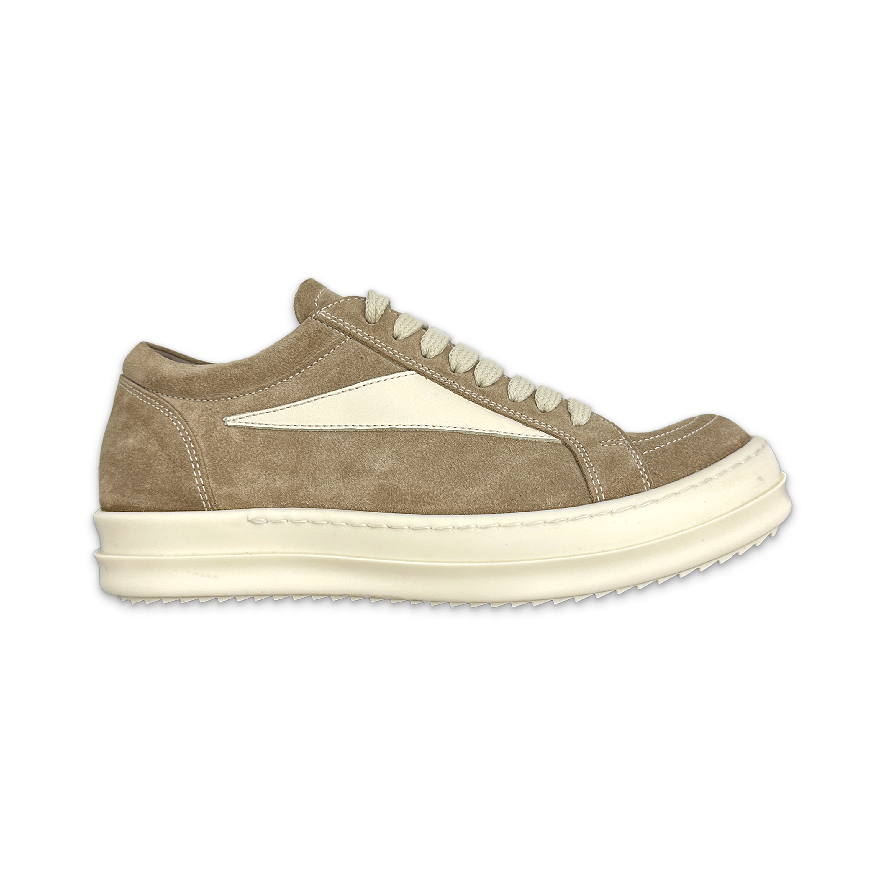 Rick Owens, Porterville Suede Vintage Sneak Low "Flesh Milk"