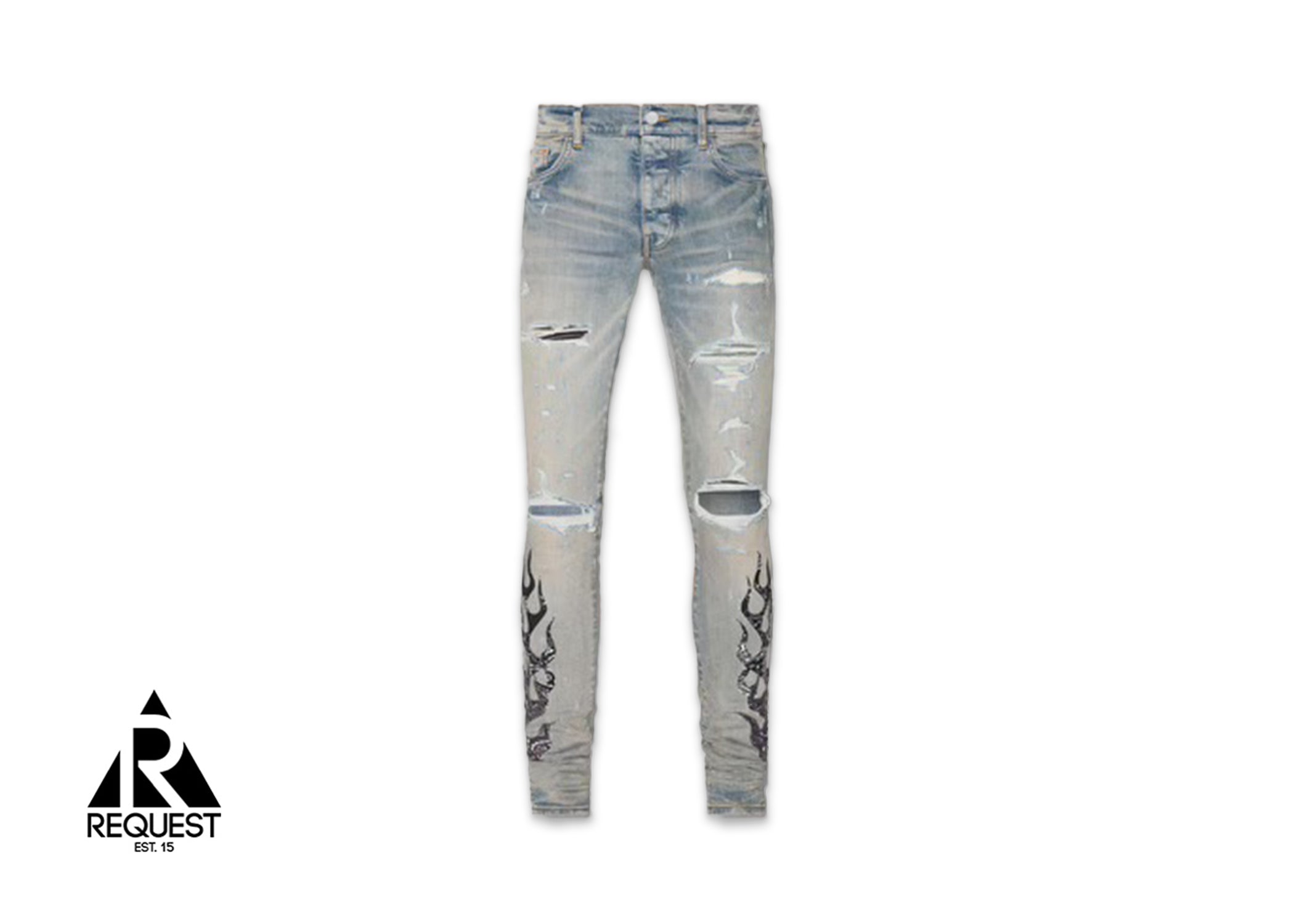 Amiri Bandana Flame Jeans "Clay Indigo/Black"