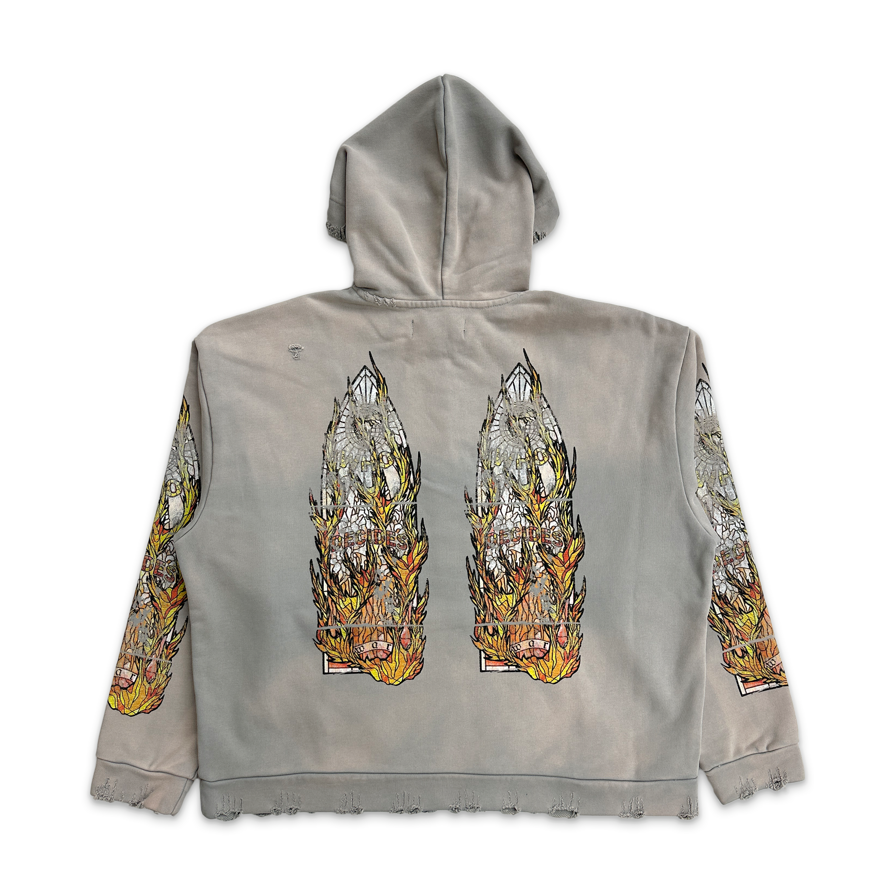 Faded Flame Glass Hooded Pullover "Vintage Grey"