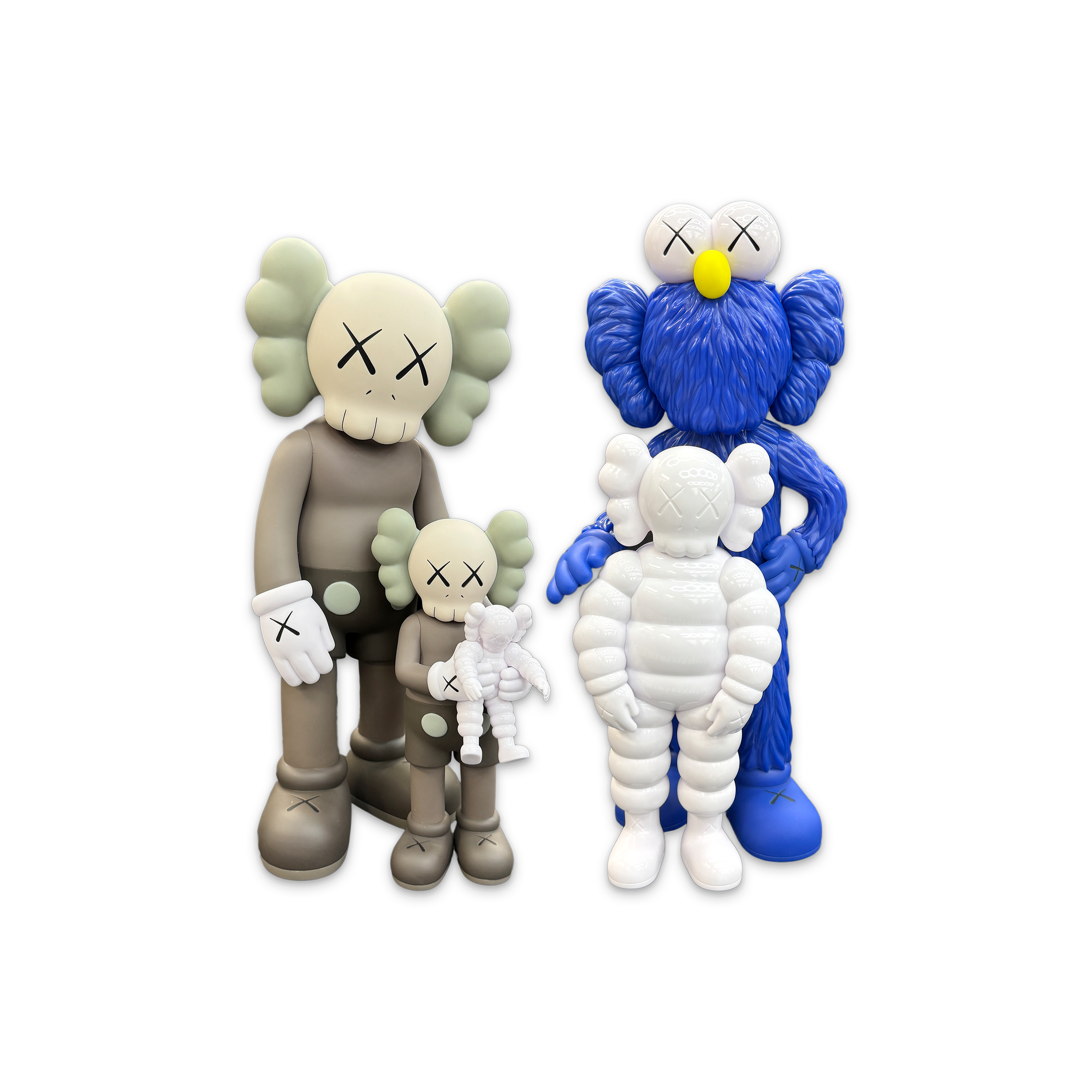 KAWS, Family Vinyl Figures “Brown/Blue/White"