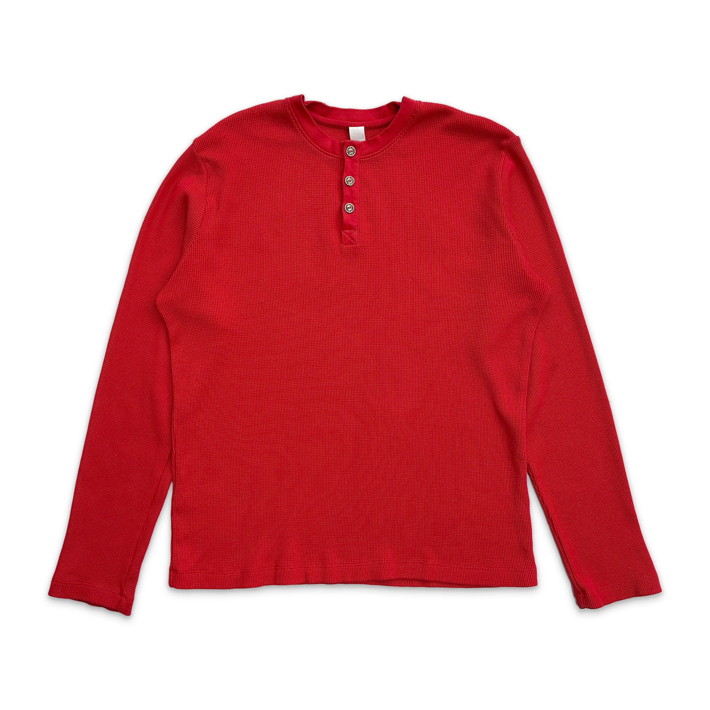 Embroidered Henley L/S "Red"