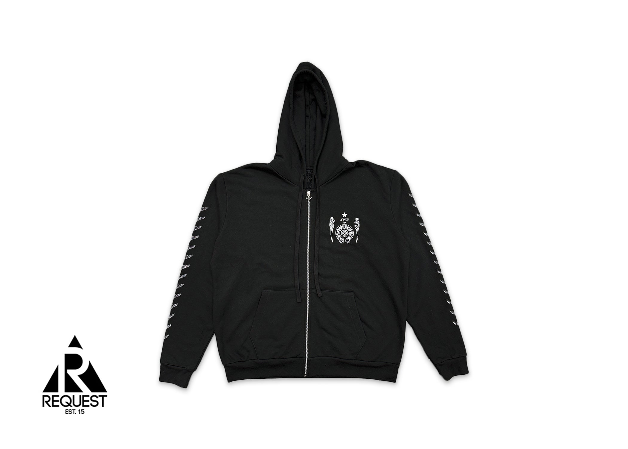 x Foti Harris Banner Zip Up Hoodie "Black"