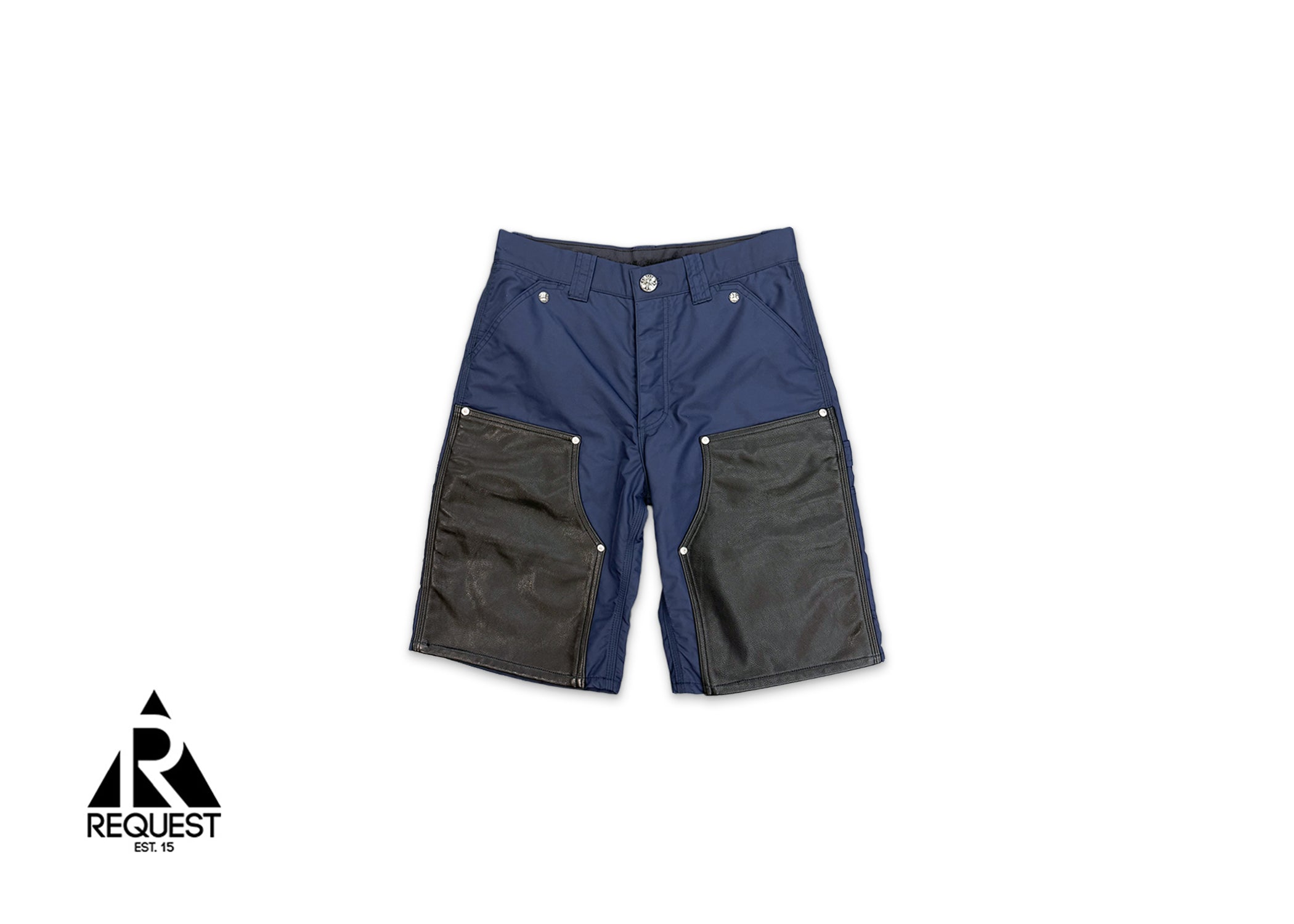 Nylon Leather Knee Carpenter Shorts W/ Cross 