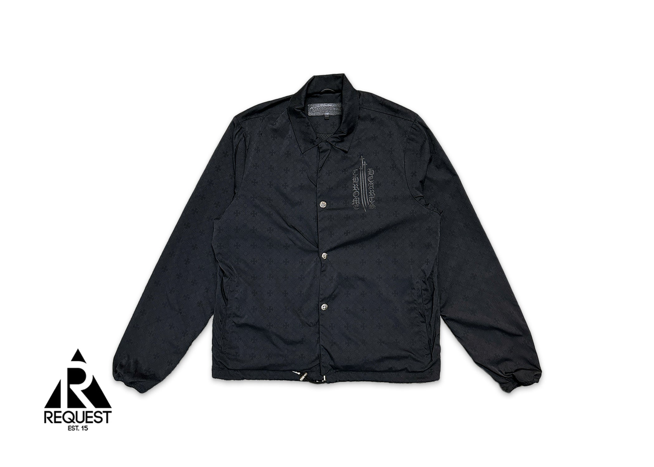 Motif Eye Chart Coaches Jacket "Black"