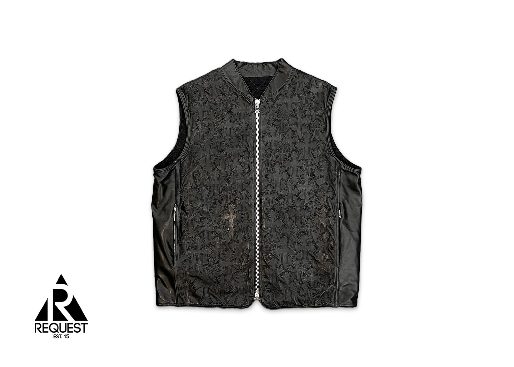 Chrome Hearts Leather Cross Patches Vest "Black"