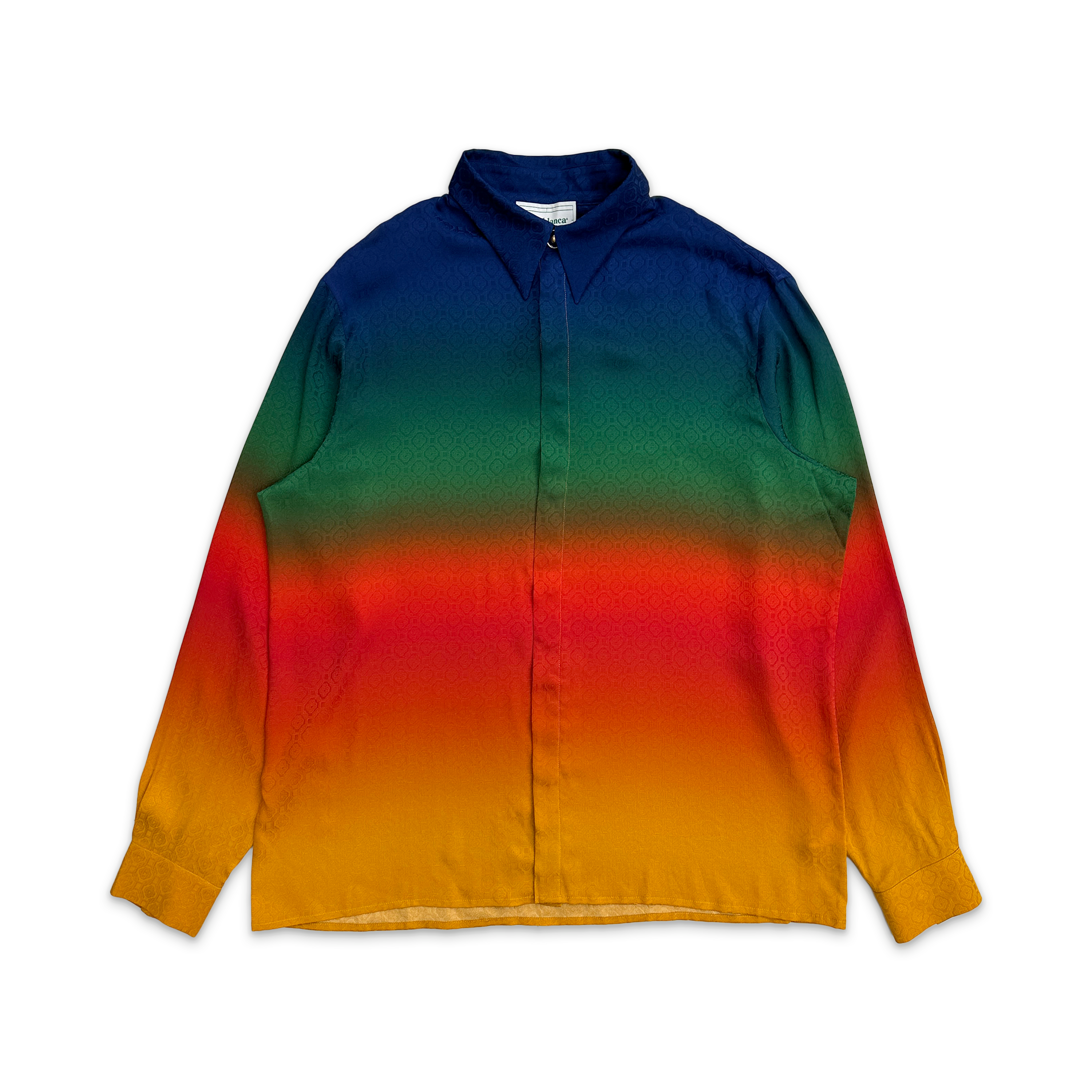 Silk Monogram Collar L/S Shirt "Peace Gradient"