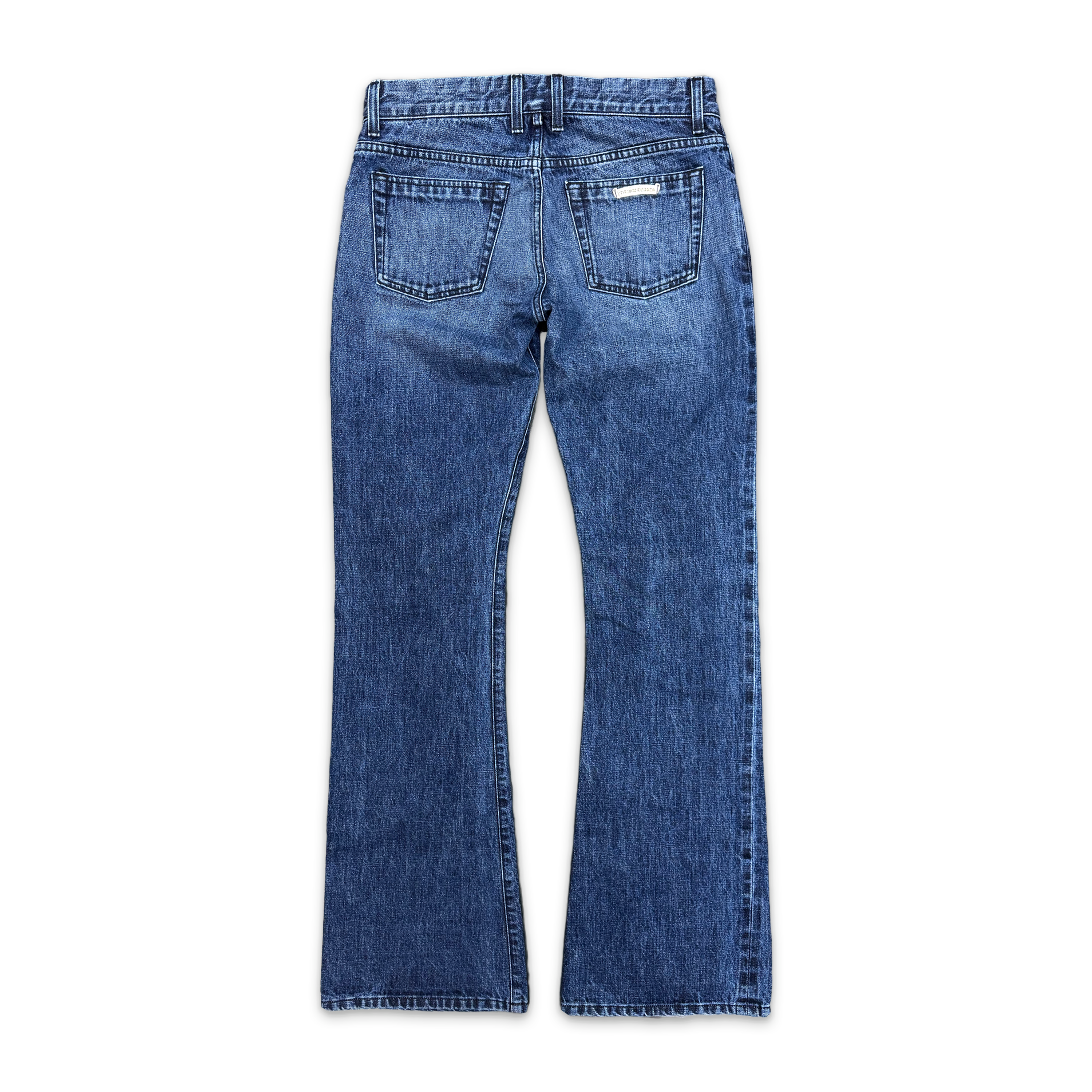 Chrome Hearts, FU Low Rise Flared Denim Jeans "Indigo Blue"