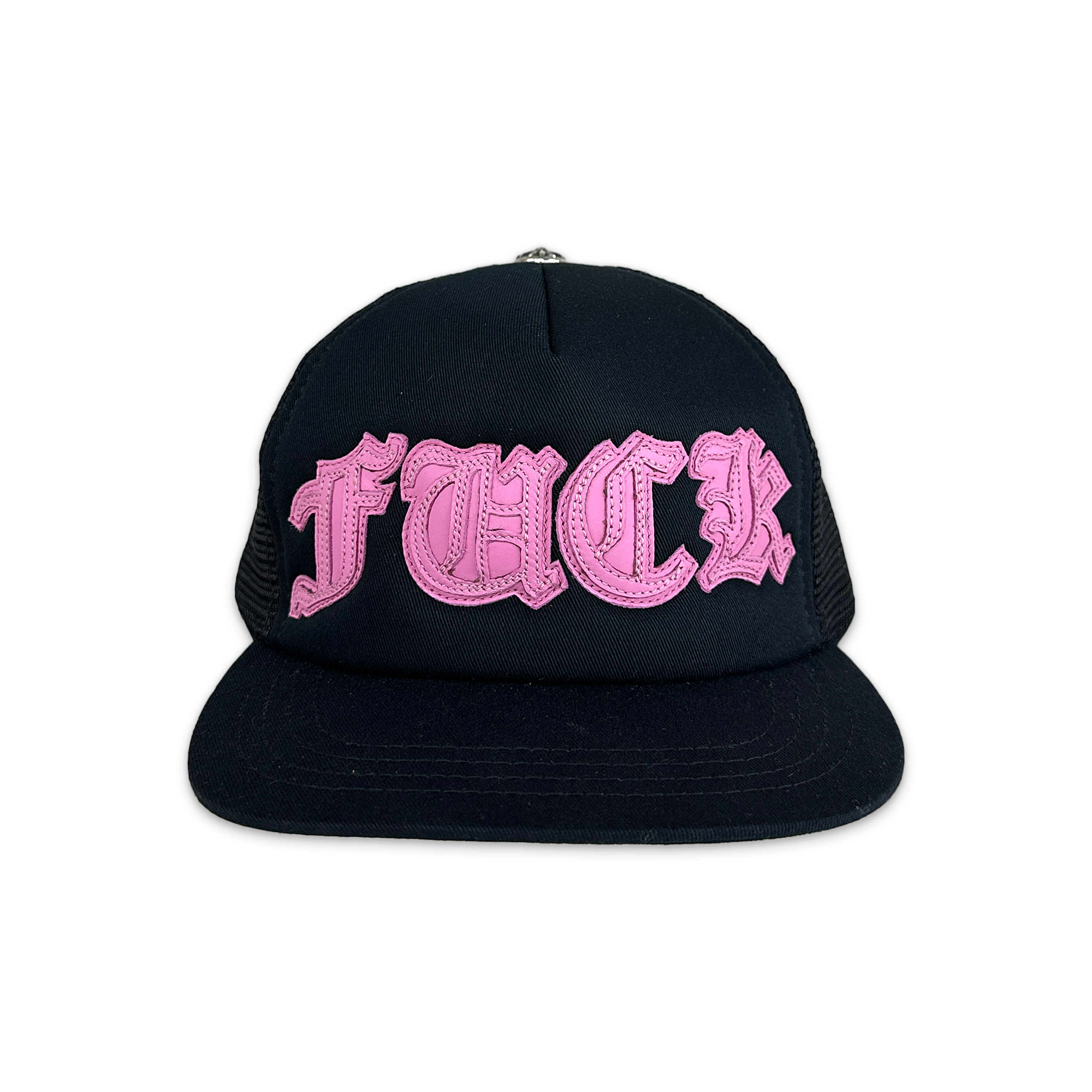 Chrome Hearts, Pink Leather F*ck Trucker "Black"