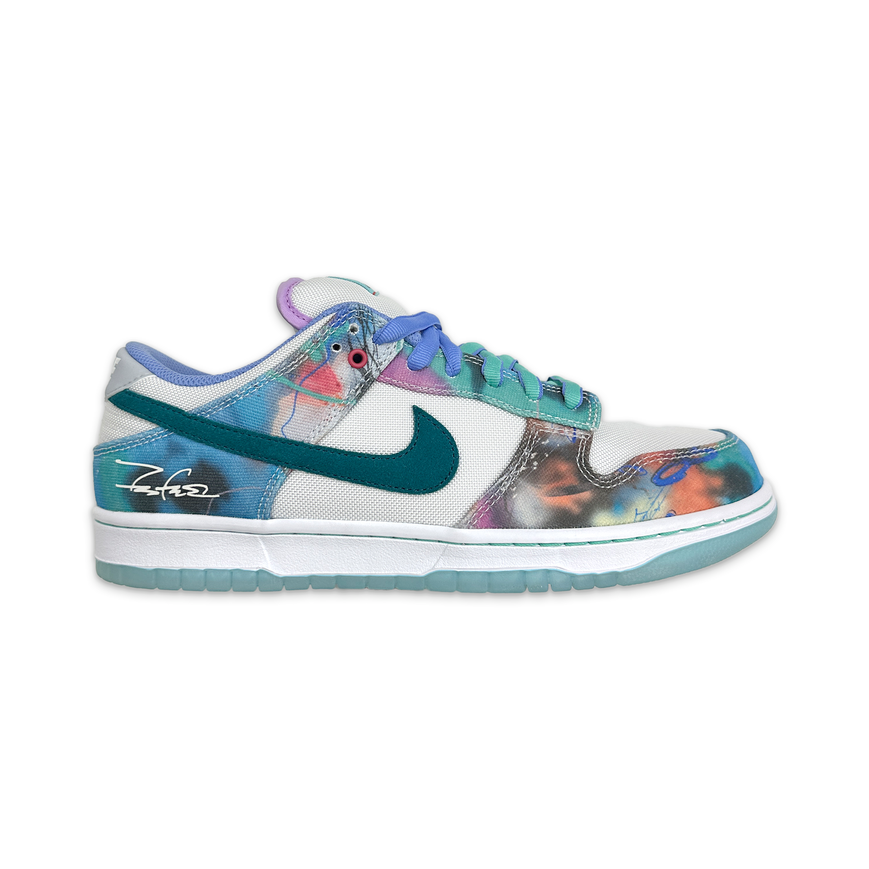 Request, Nike SB Dunk Low "Futura Laboratories Bleached Aqua"