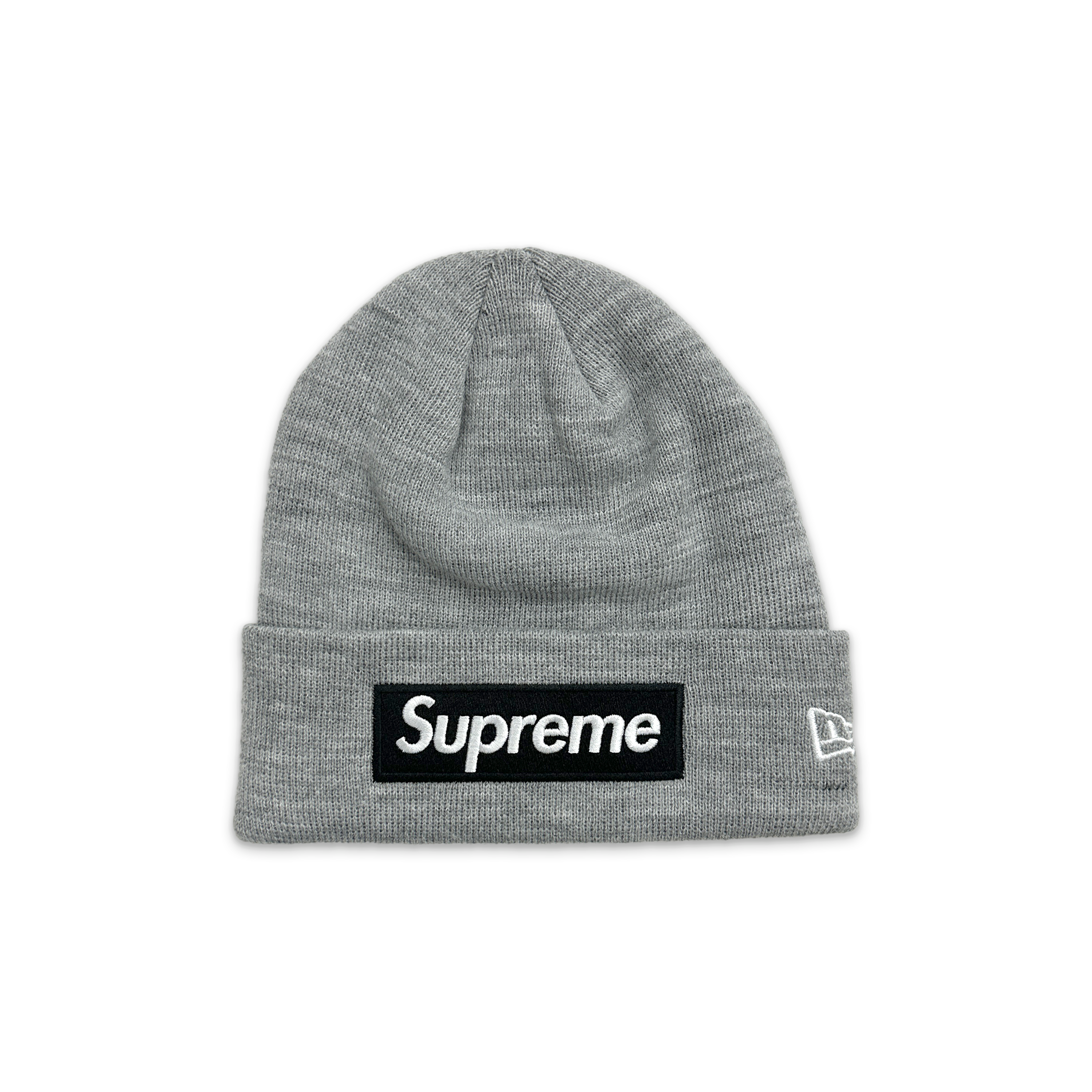 Supreme, New Era Box Logo Beanie FW22 "Heather Grey"