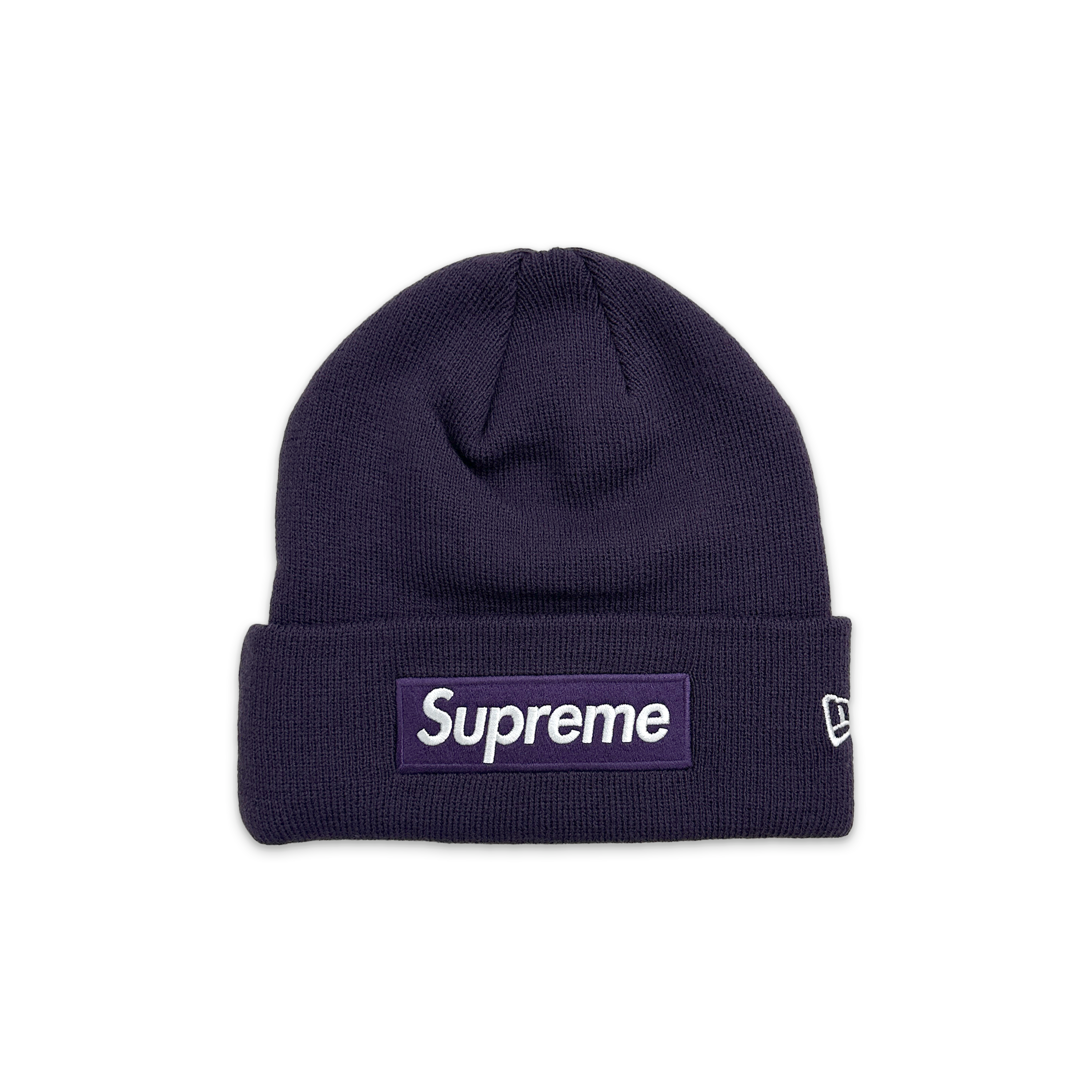 Supreme, New Era Box Logo Beanie FW23 "Dark Purple"