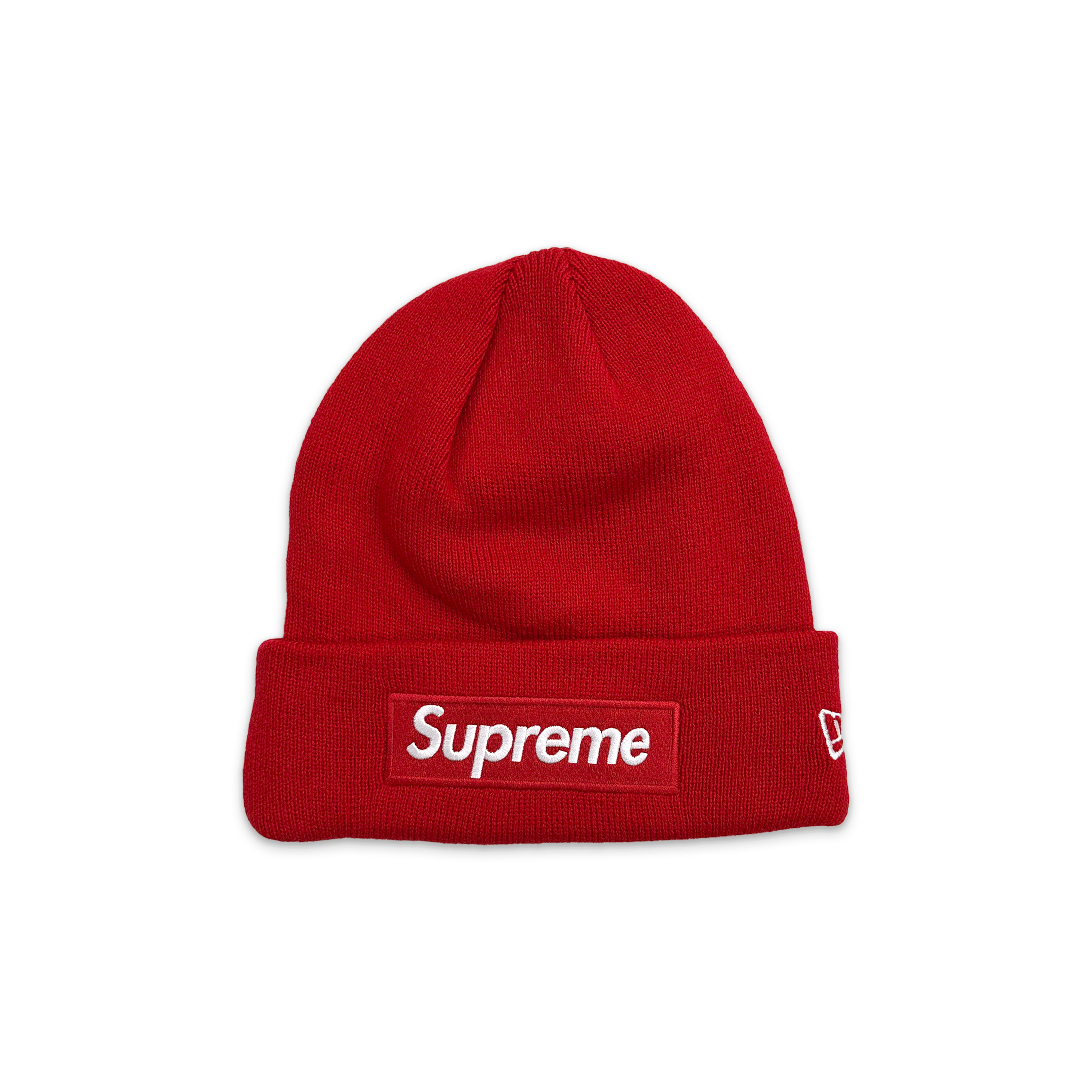 Supreme, New Era Box Logo Beanie FW23 "Red"