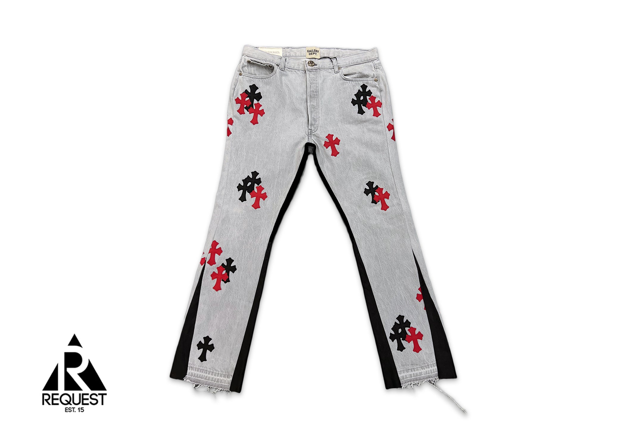 Chrome Hearts x Gallery Dept. Flare Denim "Black & Red Crosses"