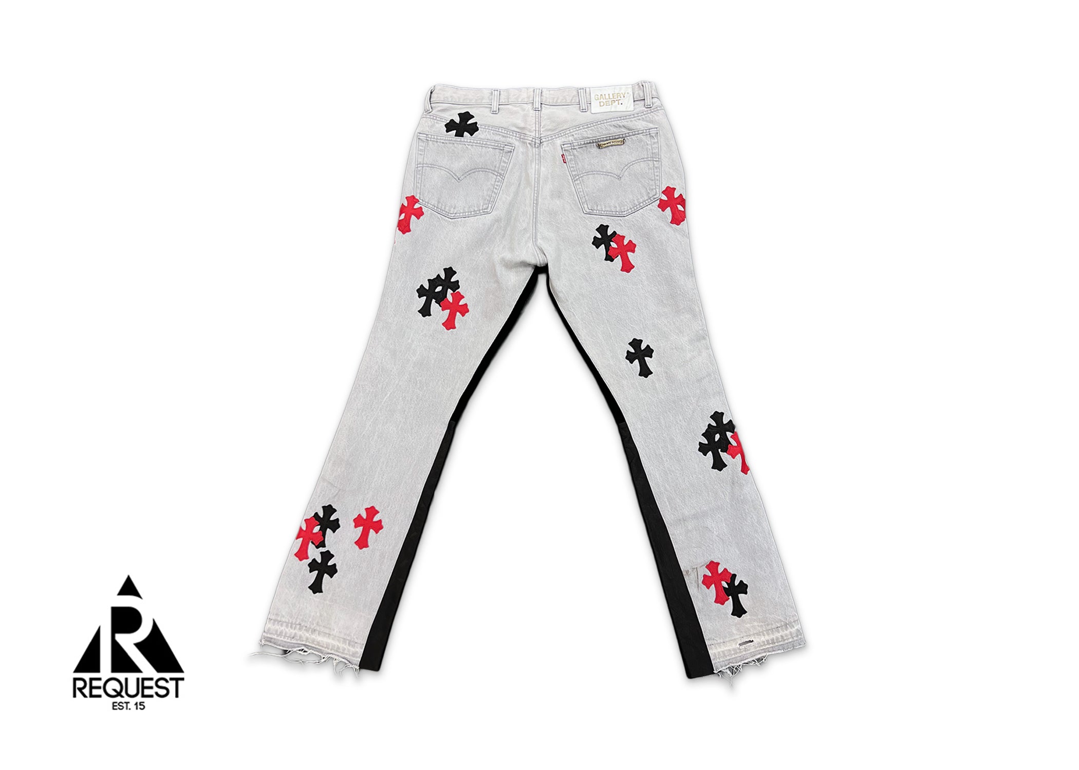 Chrome Hearts x Gallery Dept. Flare Denim "Black & Red Crosses"