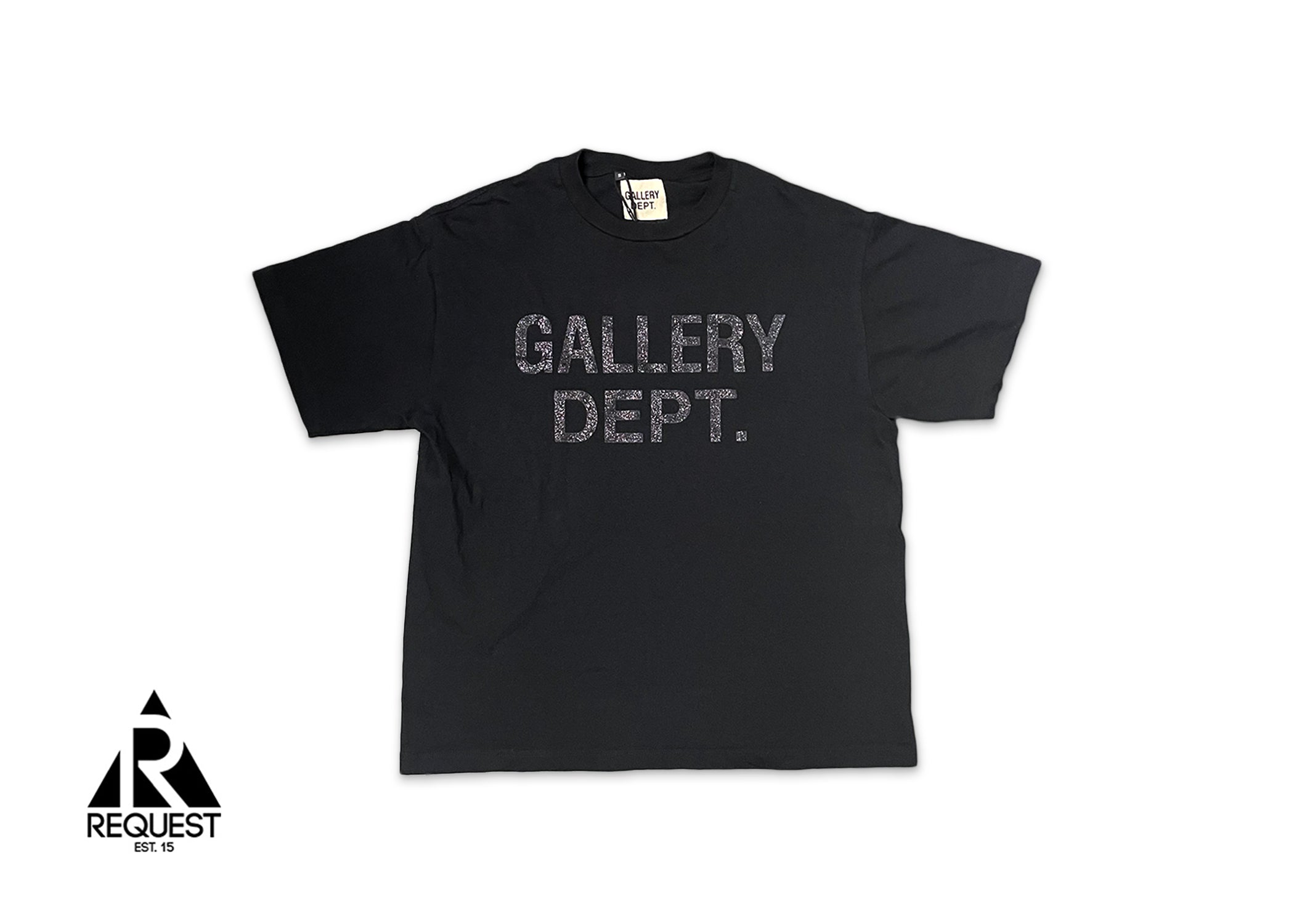 Gallery Dept. Black Tee “Glitter Print”