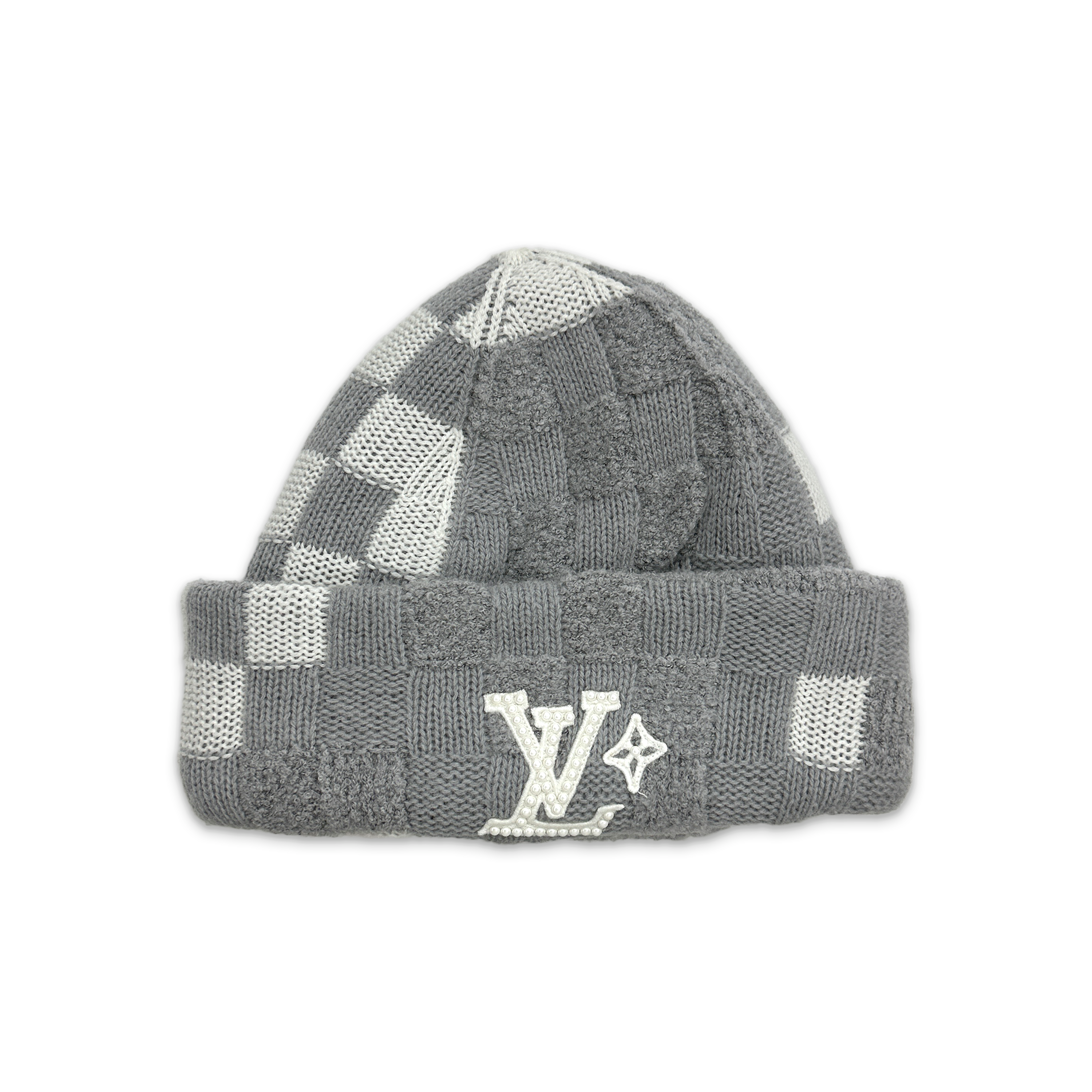 Louis Vuitton, Crush Damoflage Pearls Beanie "Light Grey"
