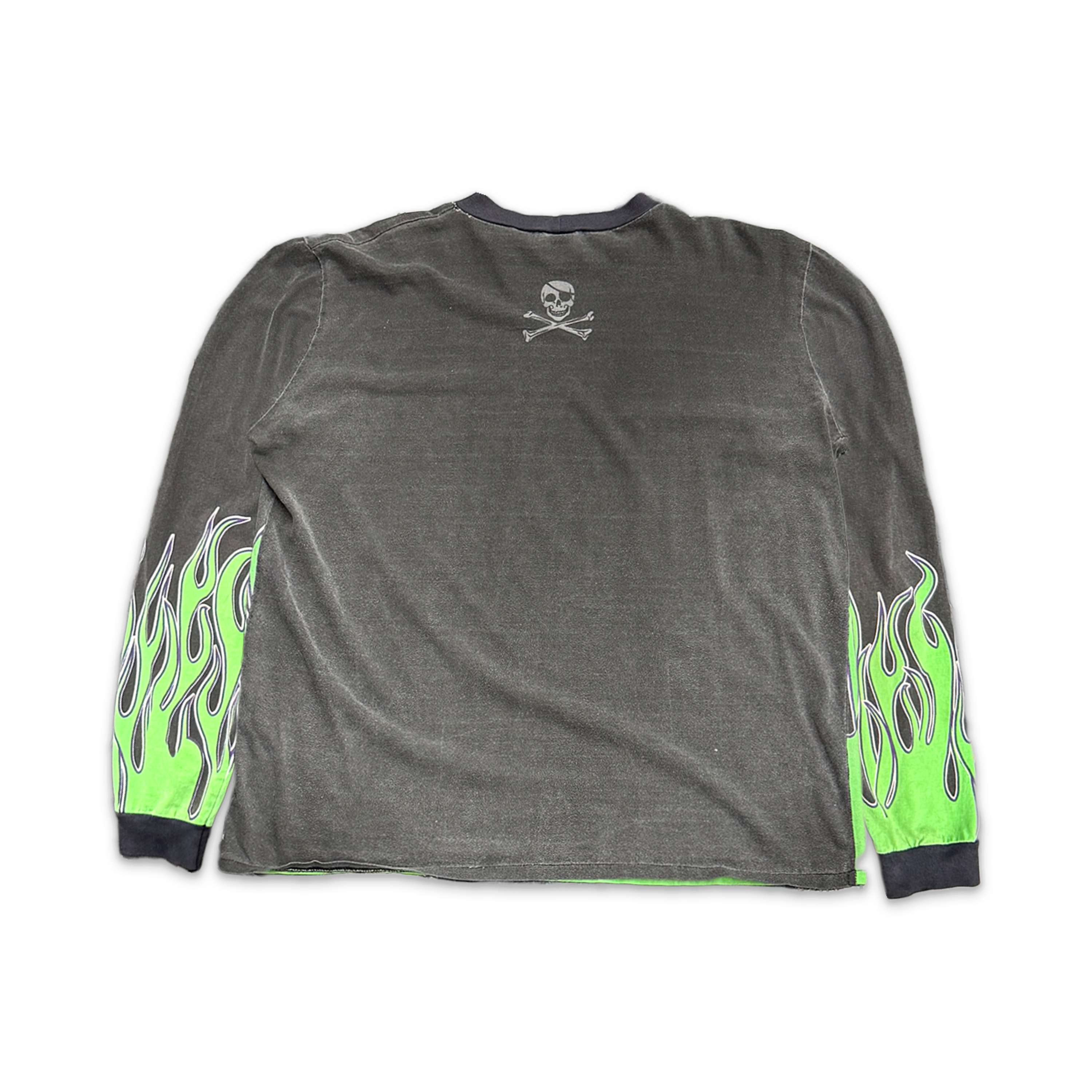 Grave Digger Flame L/S Tee "Grey"