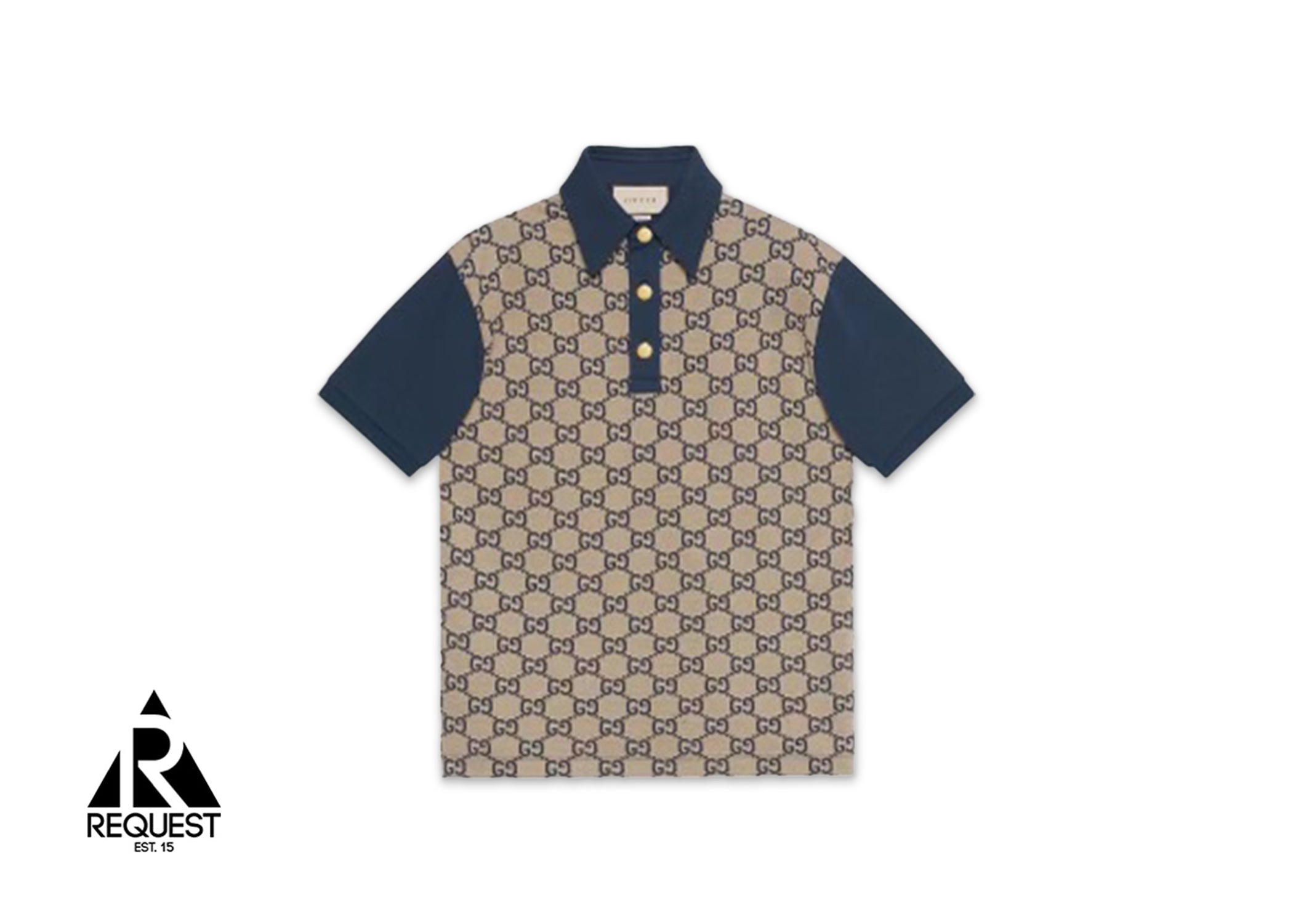 Gucci Maxi GG Monogram Polo Shirt "Navy/Tan"