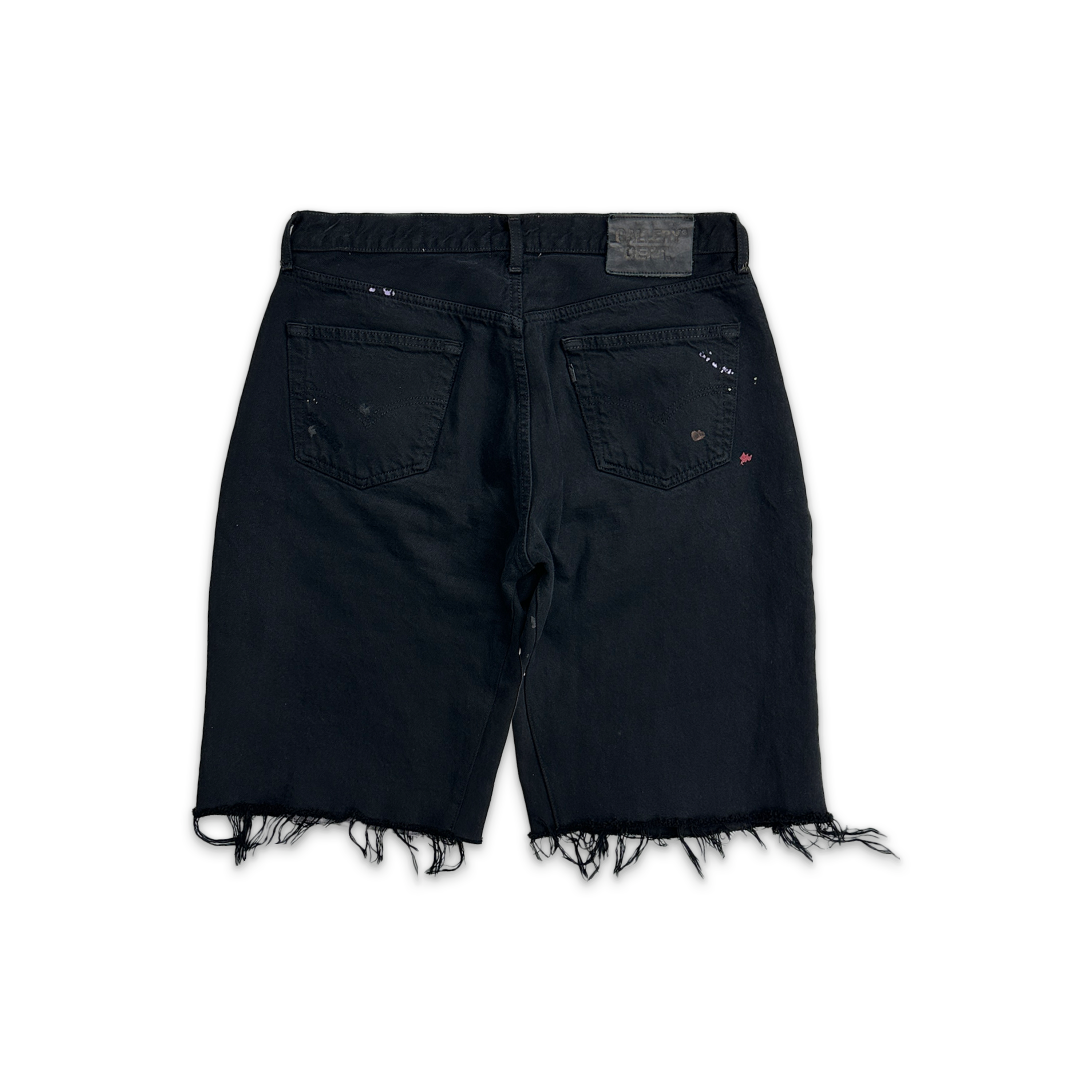 Paint Distressed Repair Shorts “Black"
