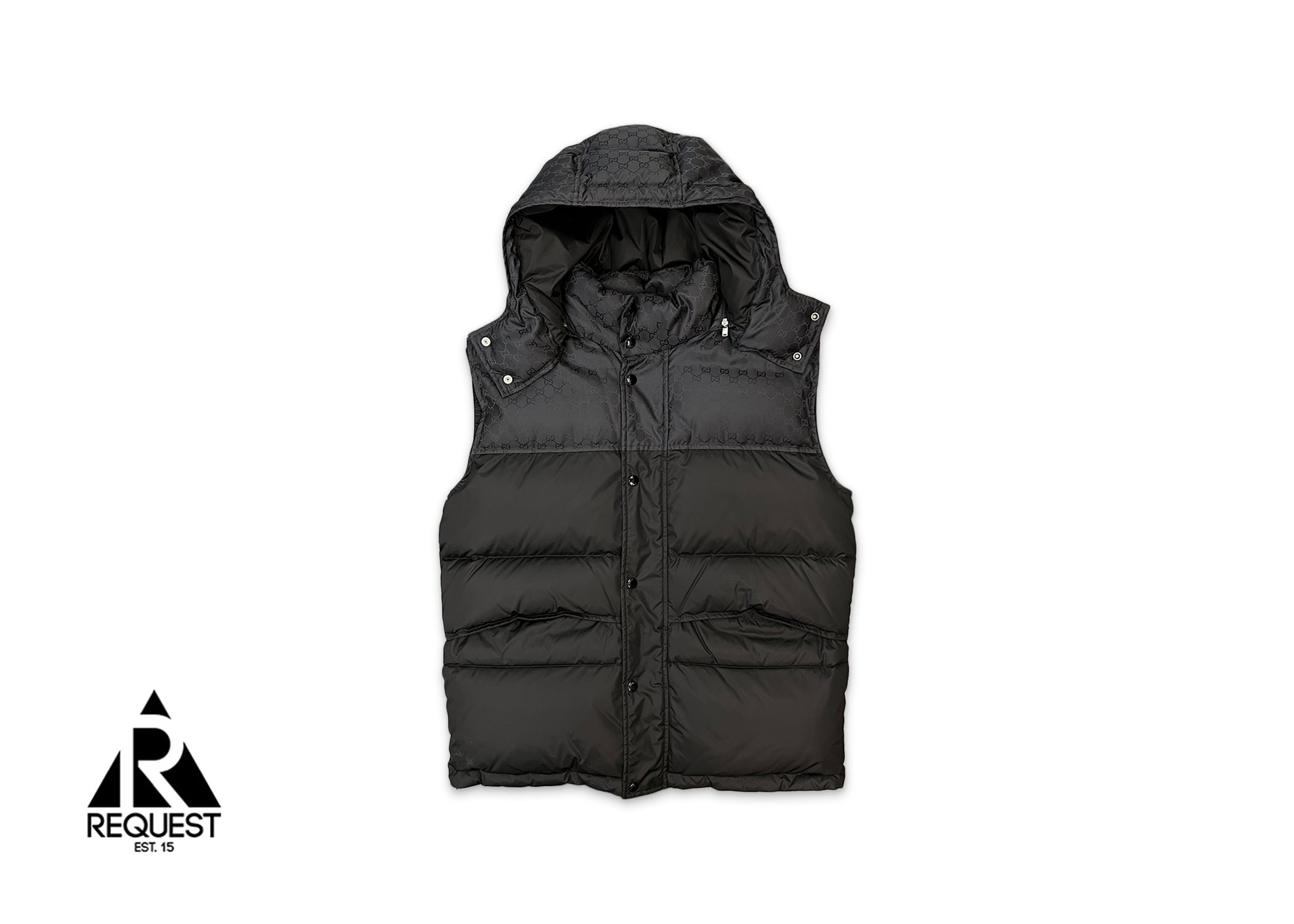 GG Jacquard Nylon Gilet Vest "Black"