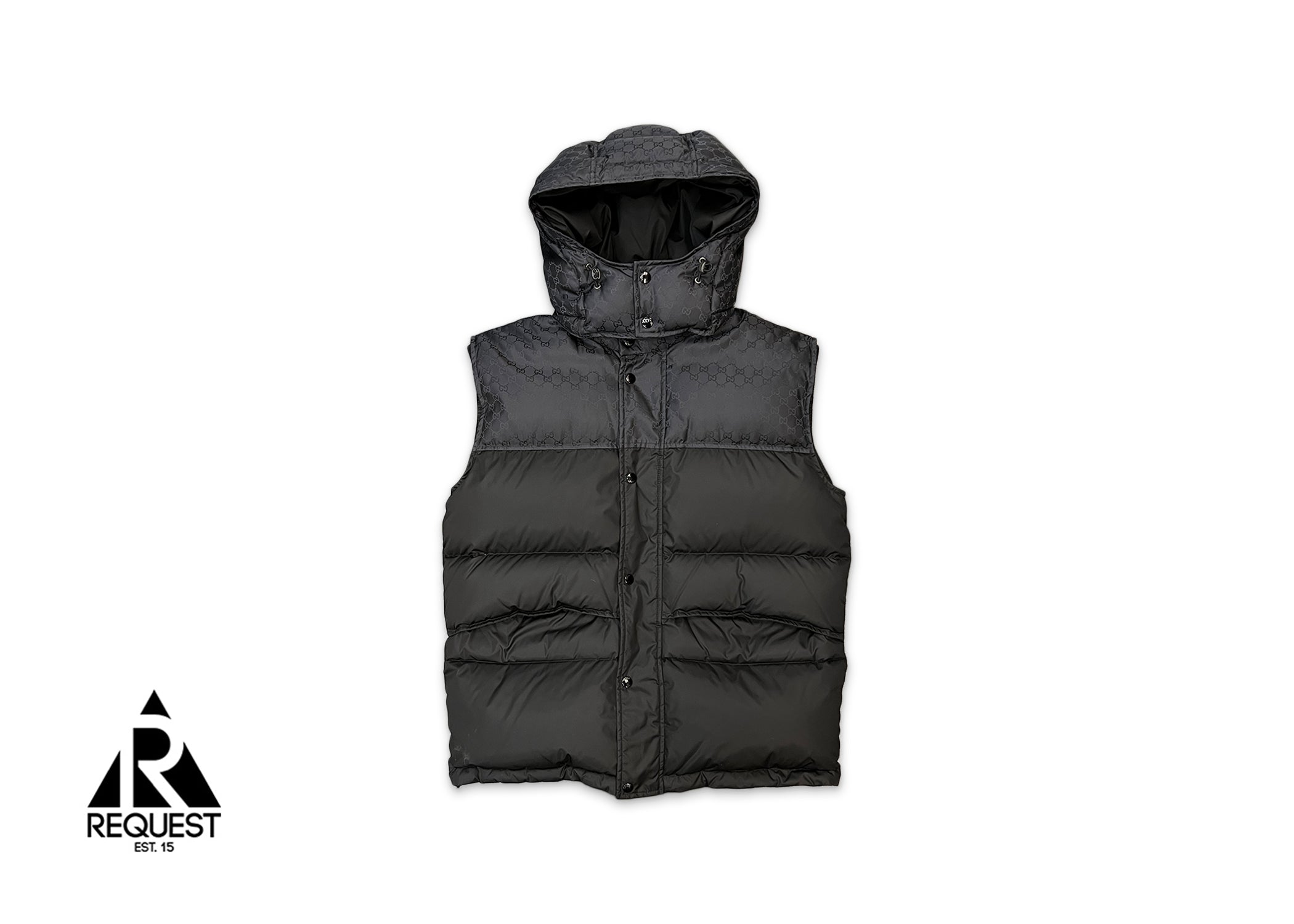 GG Jacquard Nylon Gilet Vest "Black"