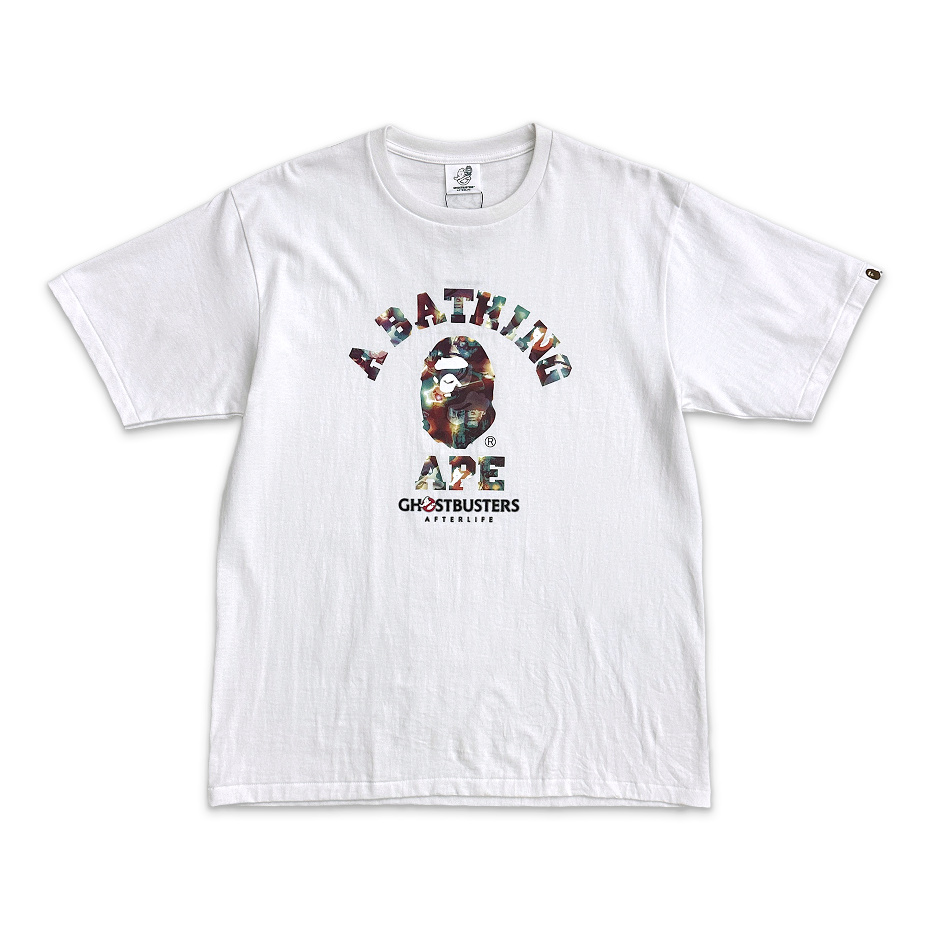 A Bathing Ape (BAPE), x Ghostbusters Camo College Tee "White"