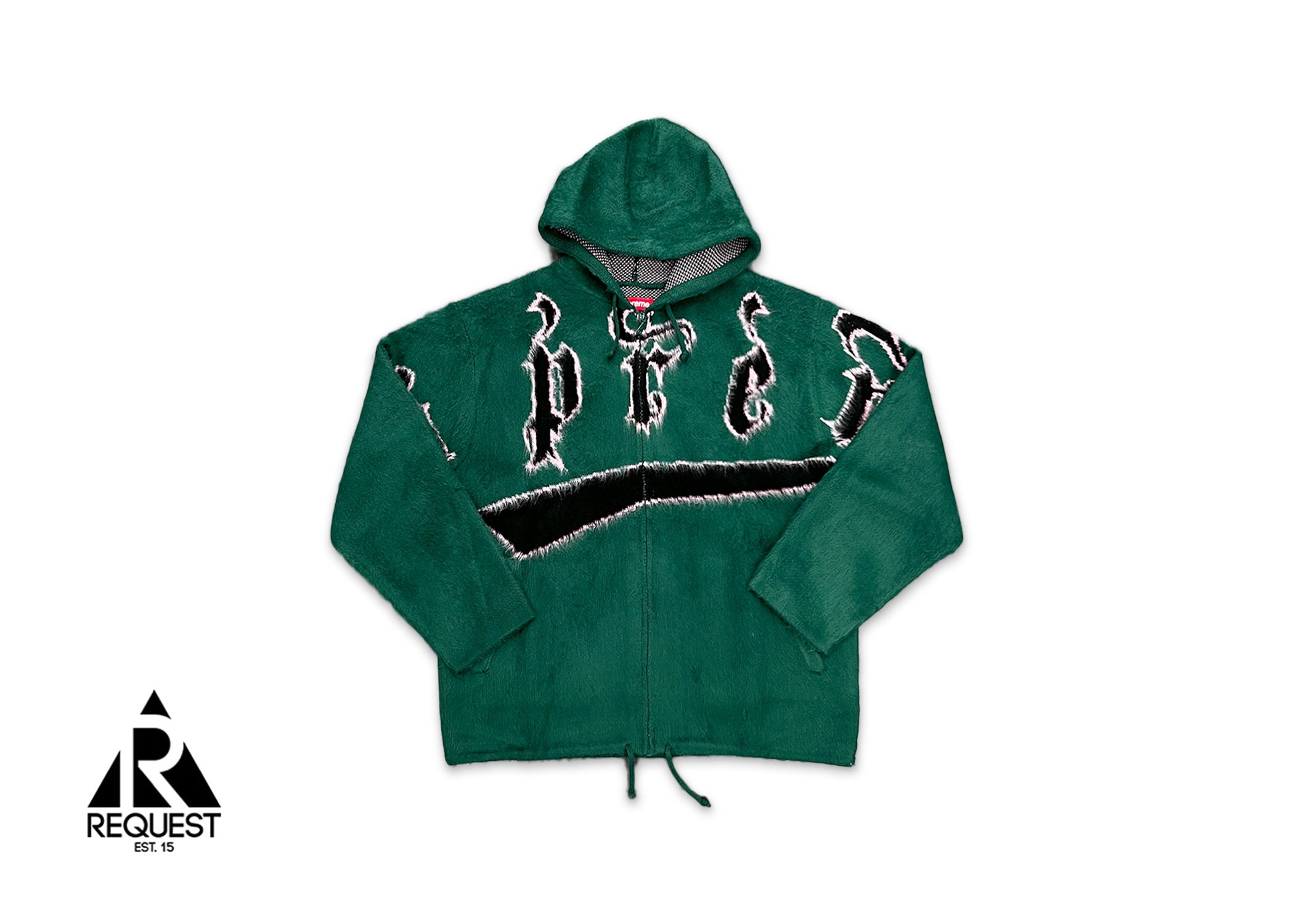 Brushed Logo Zip Up Hooded Sweater FW24 "Teal"