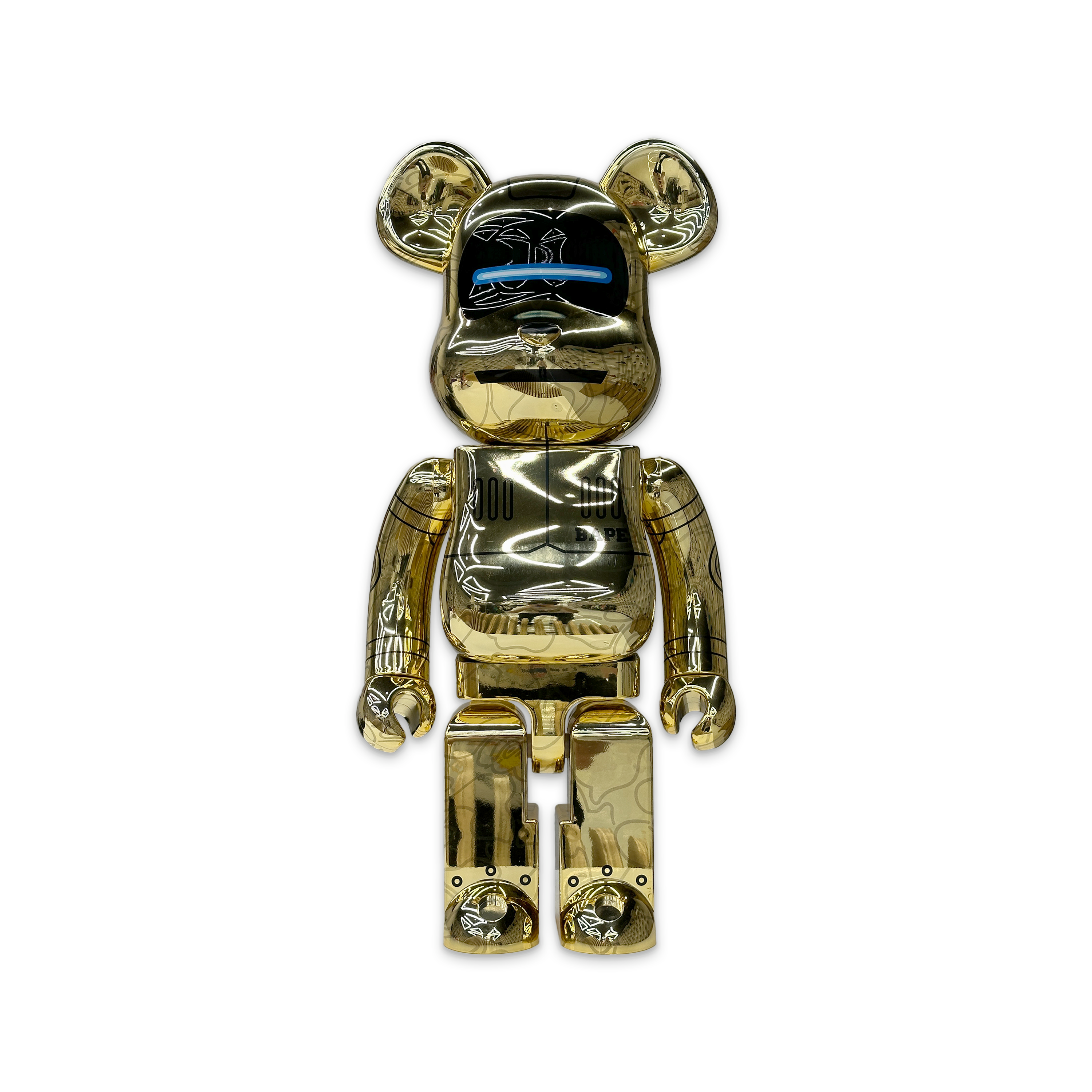 Medicom, BAPE x Hajime Sorayama Baby Milo Bearbrick 1000% "Gold Chrome"