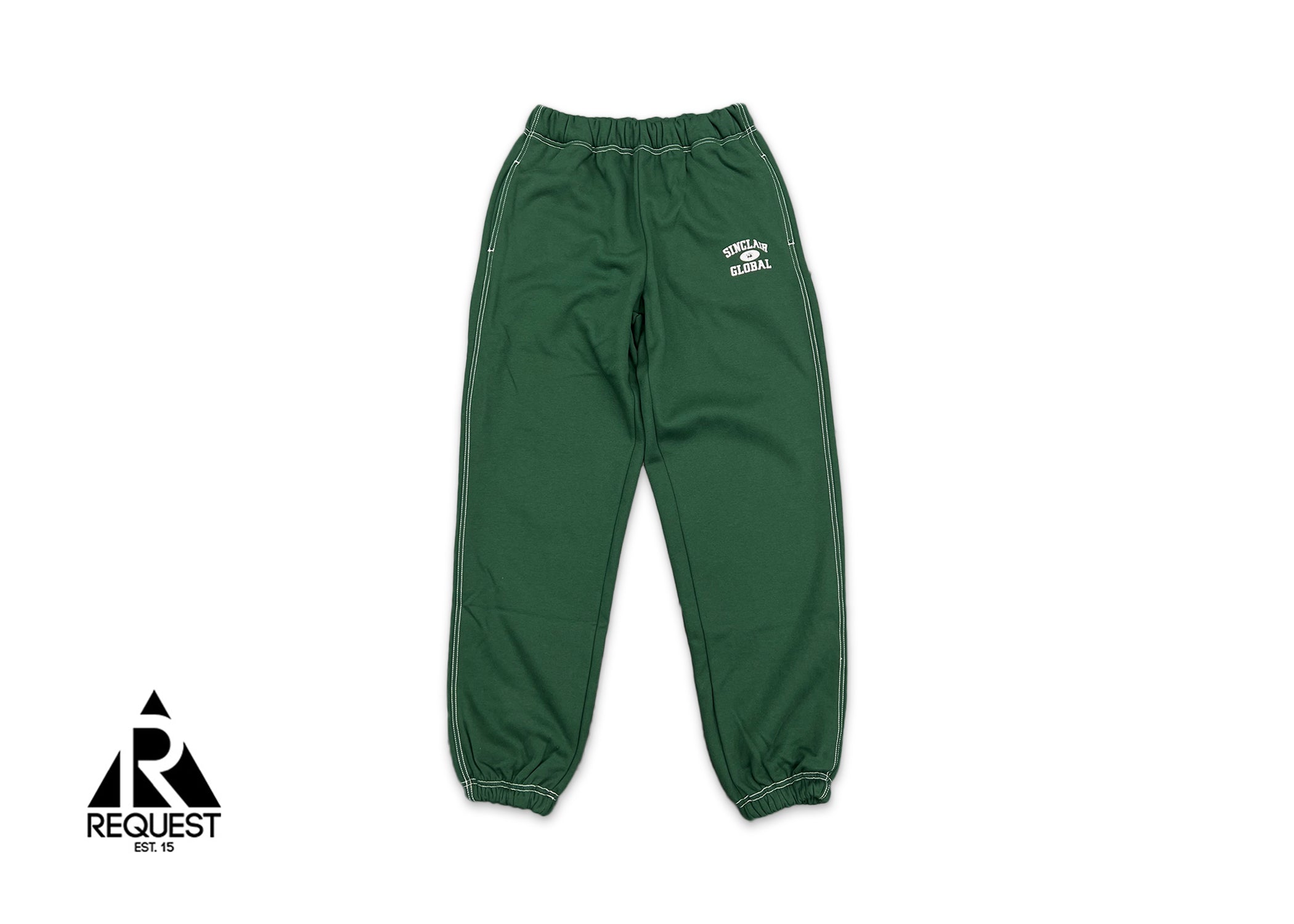 Sinclair Contrast Stitch Athletic Sweatpants "Forest Green"