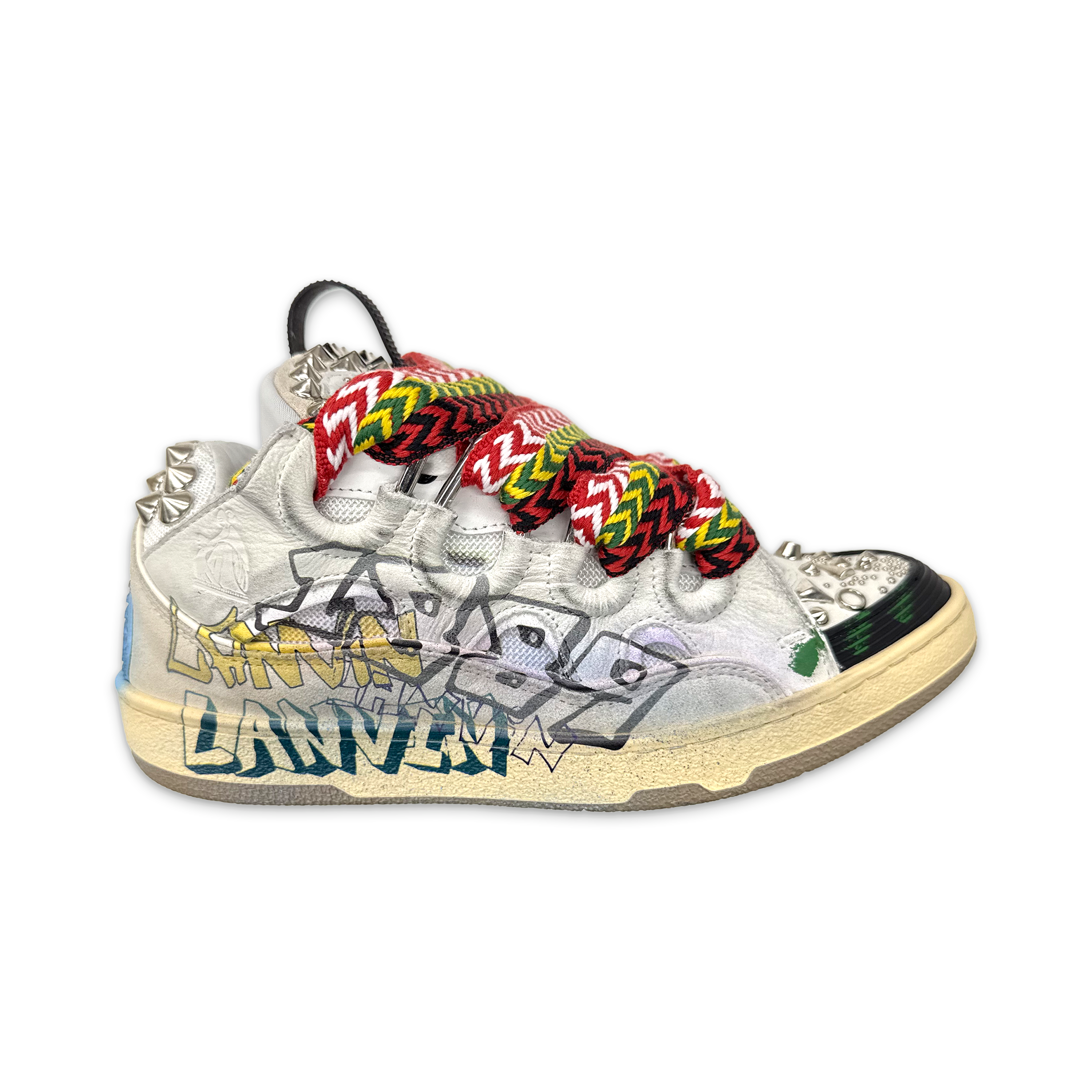 Curb Studded Sneaker "Graffiti"