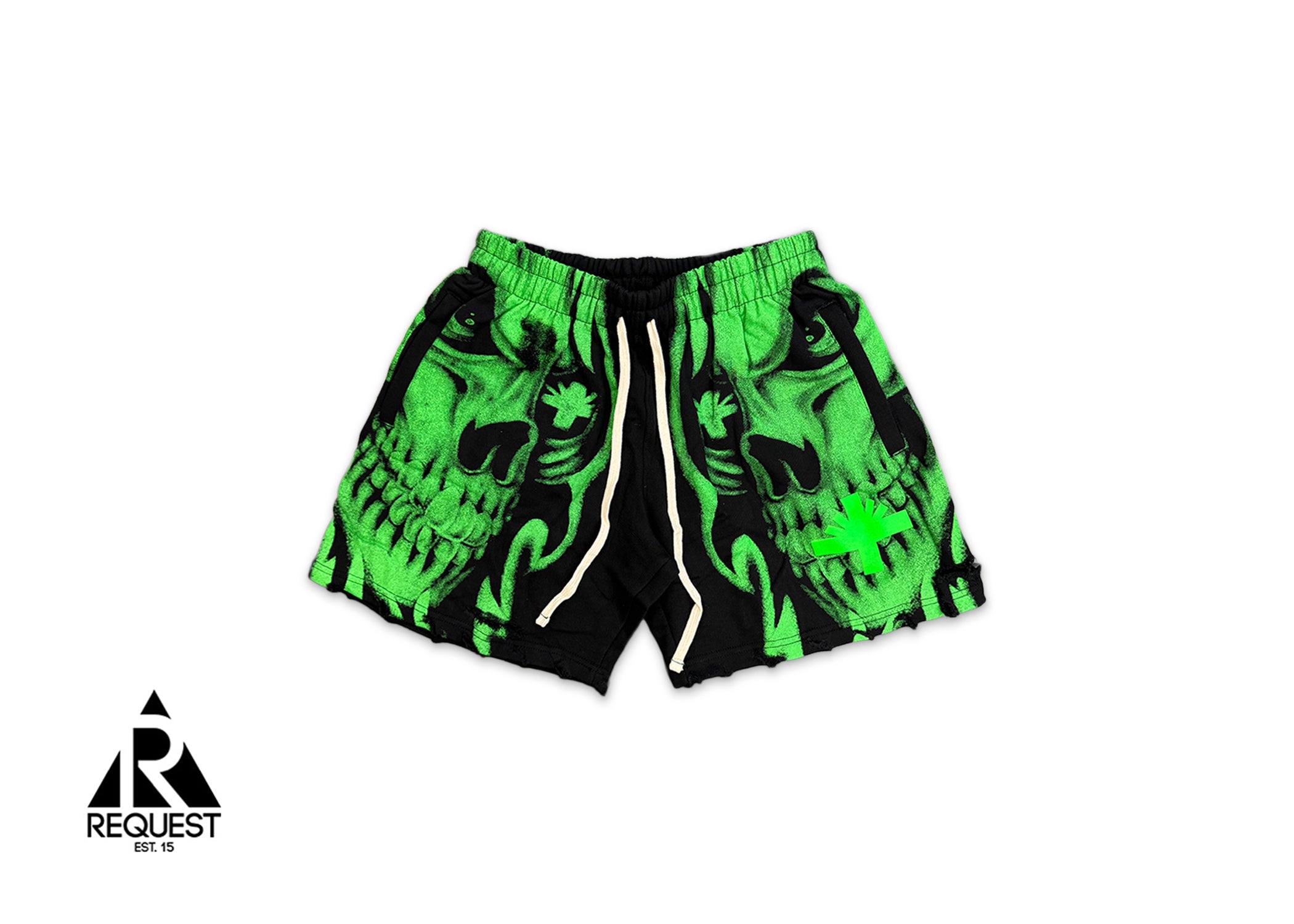 Skull Face Shorts "Black/Green"