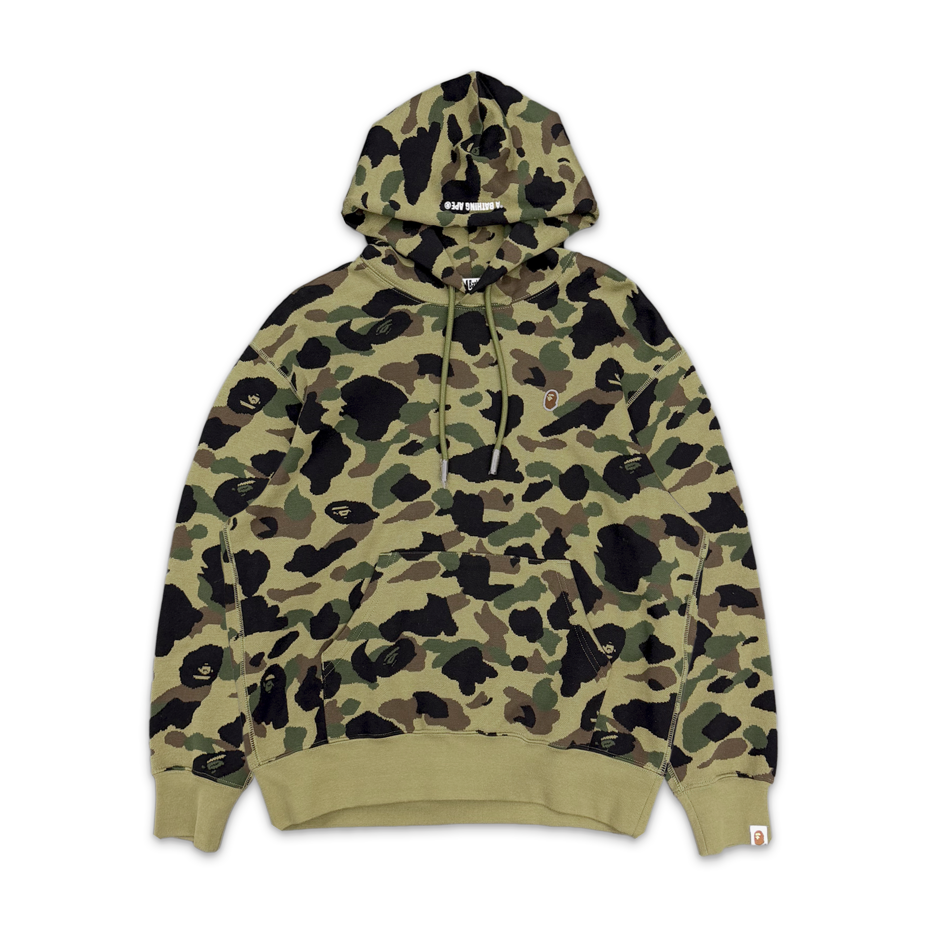 A Bathing Ape (BAPE), BAPE 1st Camo Jacquard One Point Pullover Hoodie "Green"