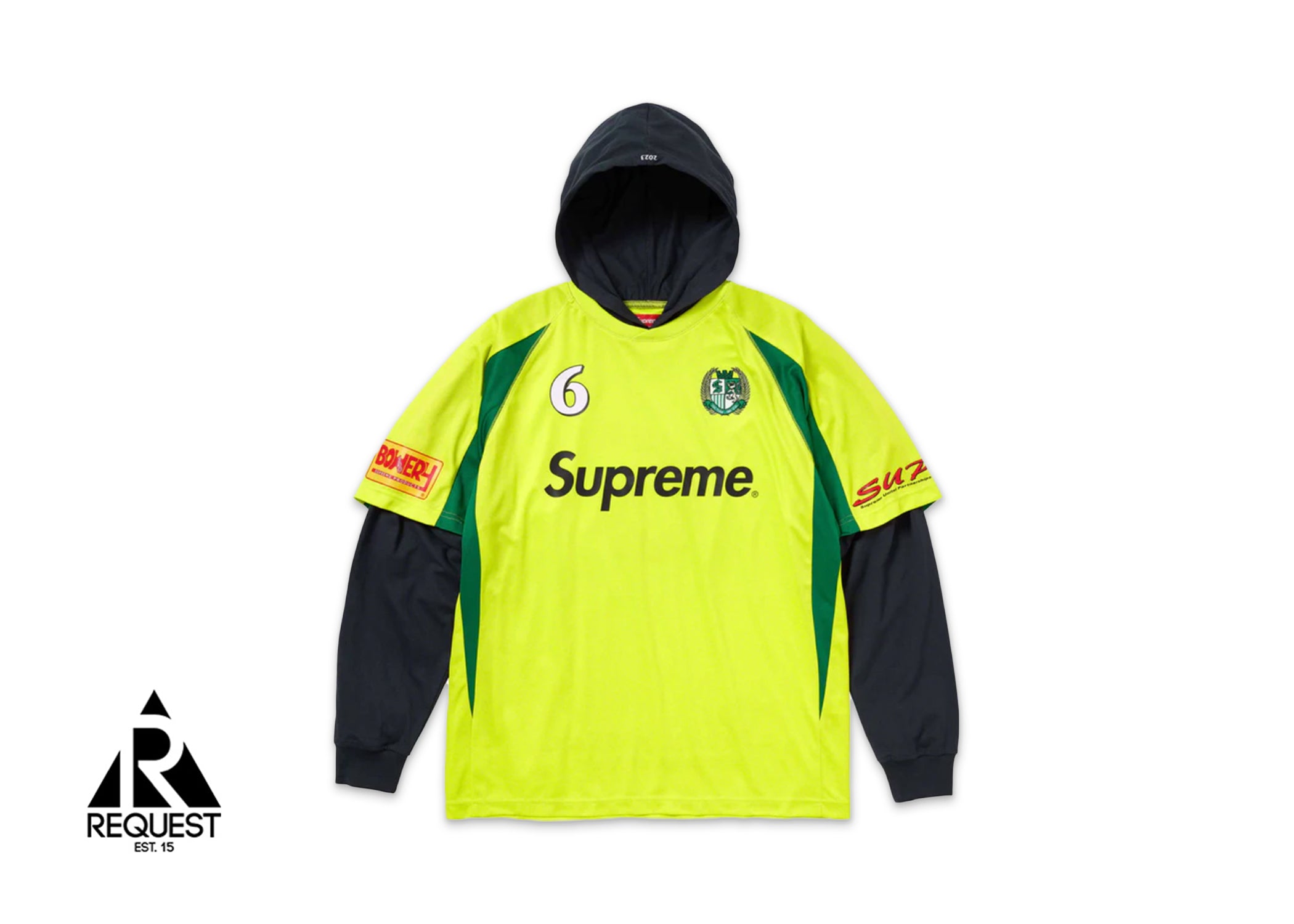 Supreme Hooded Soccer Jersey "Bright Yellow"